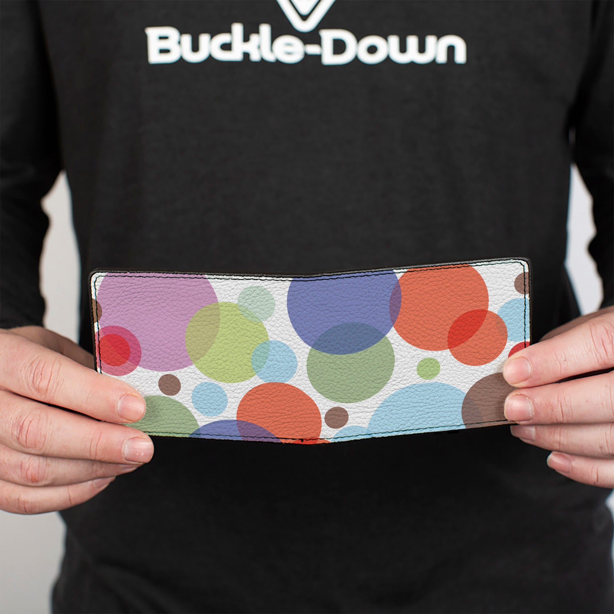 Bi-Fold Wallet - Dots White Transparent Multi Color Bi-Fold Wallets Buckle-Down