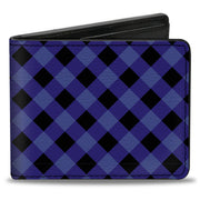Bi-Fold Wallet - Diagonal Buffalo Plaid Black Blue Bi-Fold Wallets Buckle-Down