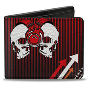 Bi-Fold Wallet - DJ Skulls Up Down Black Red Bi-Fold Wallets Buckle-Down