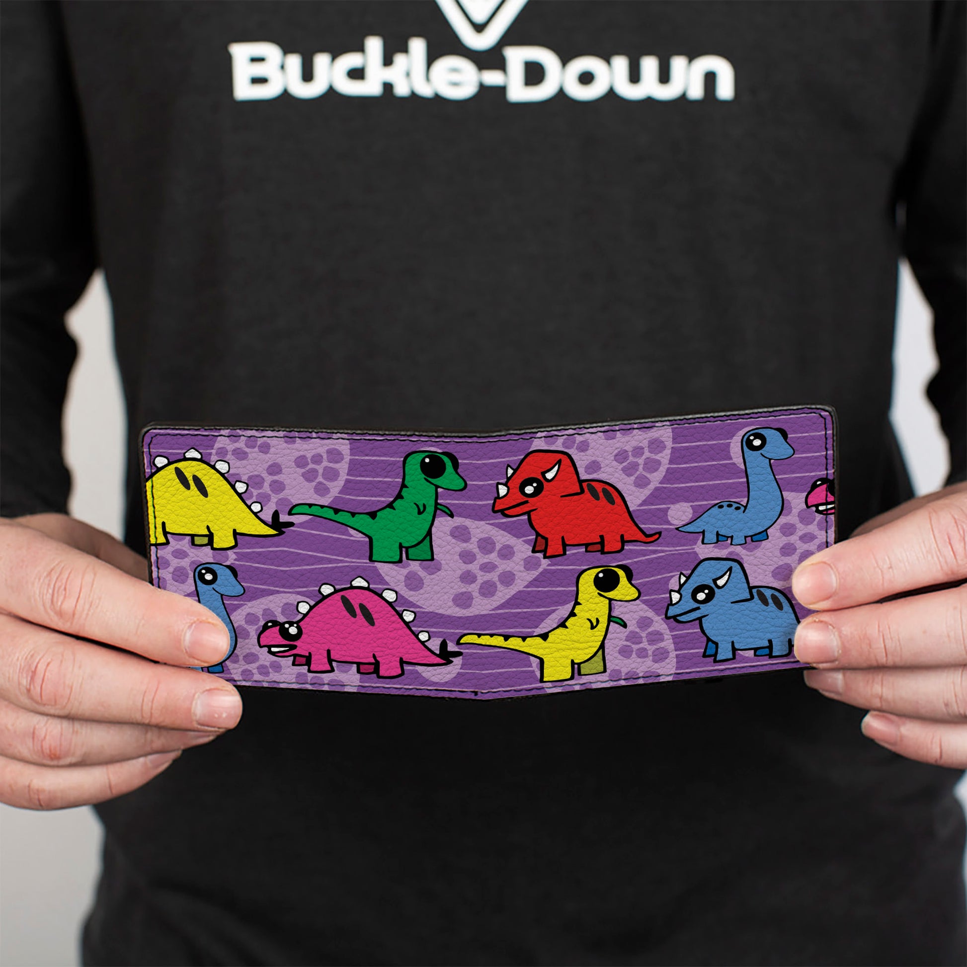 Bi-Fold Wallet - Dinosaur Cartoon Bi-Fold Wallets Buckle-Down