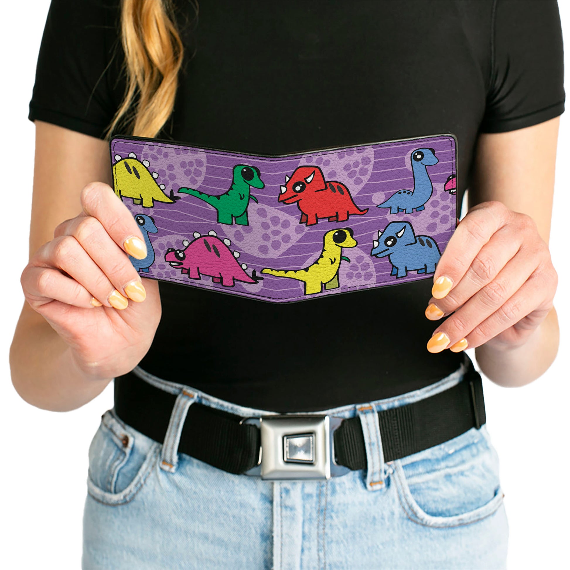 Bi-Fold Wallet - Dinosaur Cartoon Bi-Fold Wallets Buckle-Down