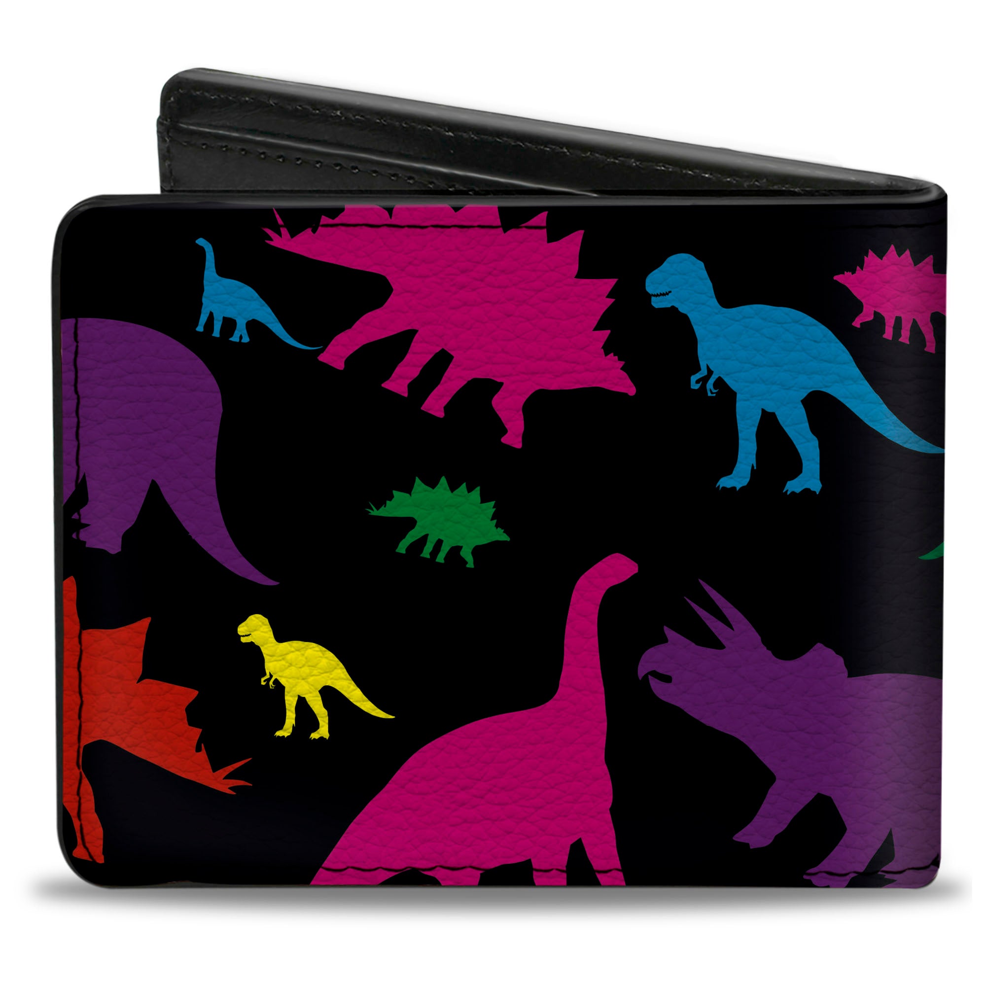 Bi-Fold Wallet - Dinosaur Silhouette Black Multi Color Bi-Fold Wallets Buckle-Down