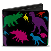 Bi-Fold Wallet - Dinosaur Silhouette Black Multi Color Bi-Fold Wallets Buckle-Down