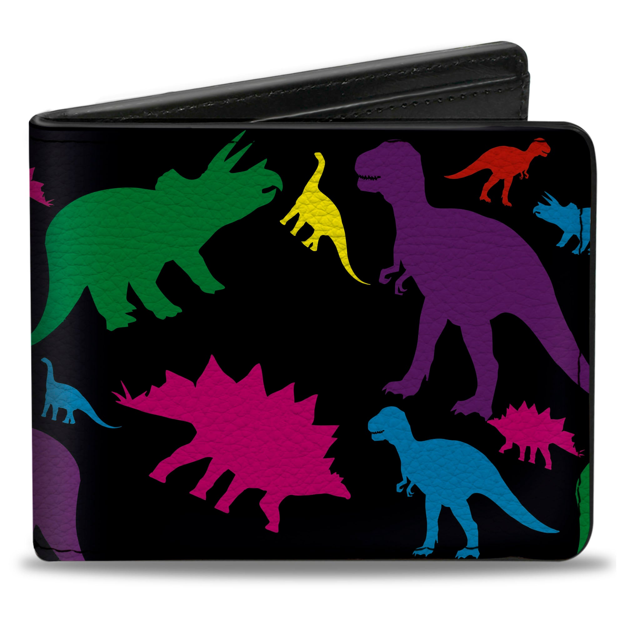 Bi-Fold Wallet - Dinosaur Silhouette Black Multi Color Bi-Fold Wallets Buckle-Down