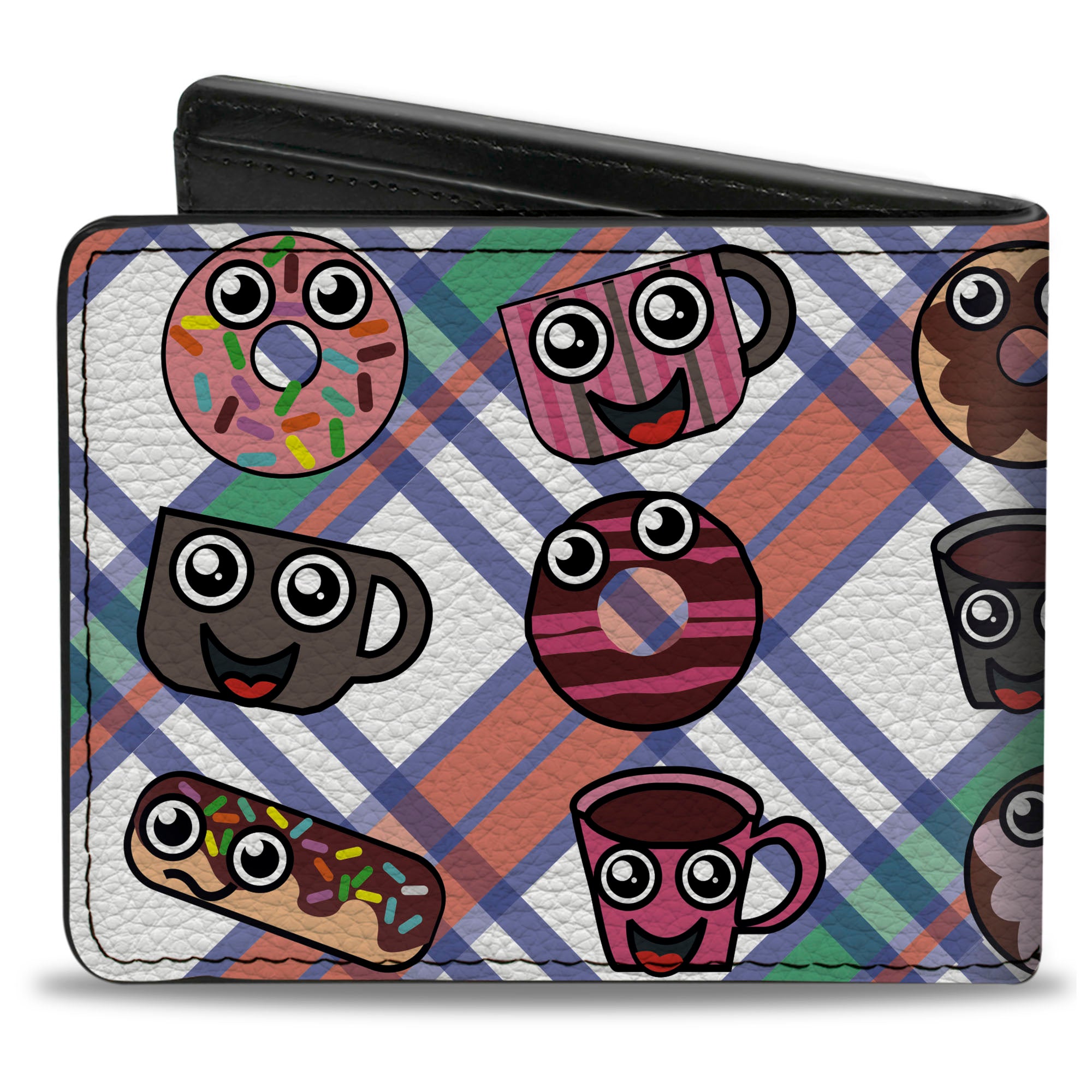 Bi-Fold Wallet - Donuts & Coffee Cartoon Bi-Fold Wallets Buckle-Down