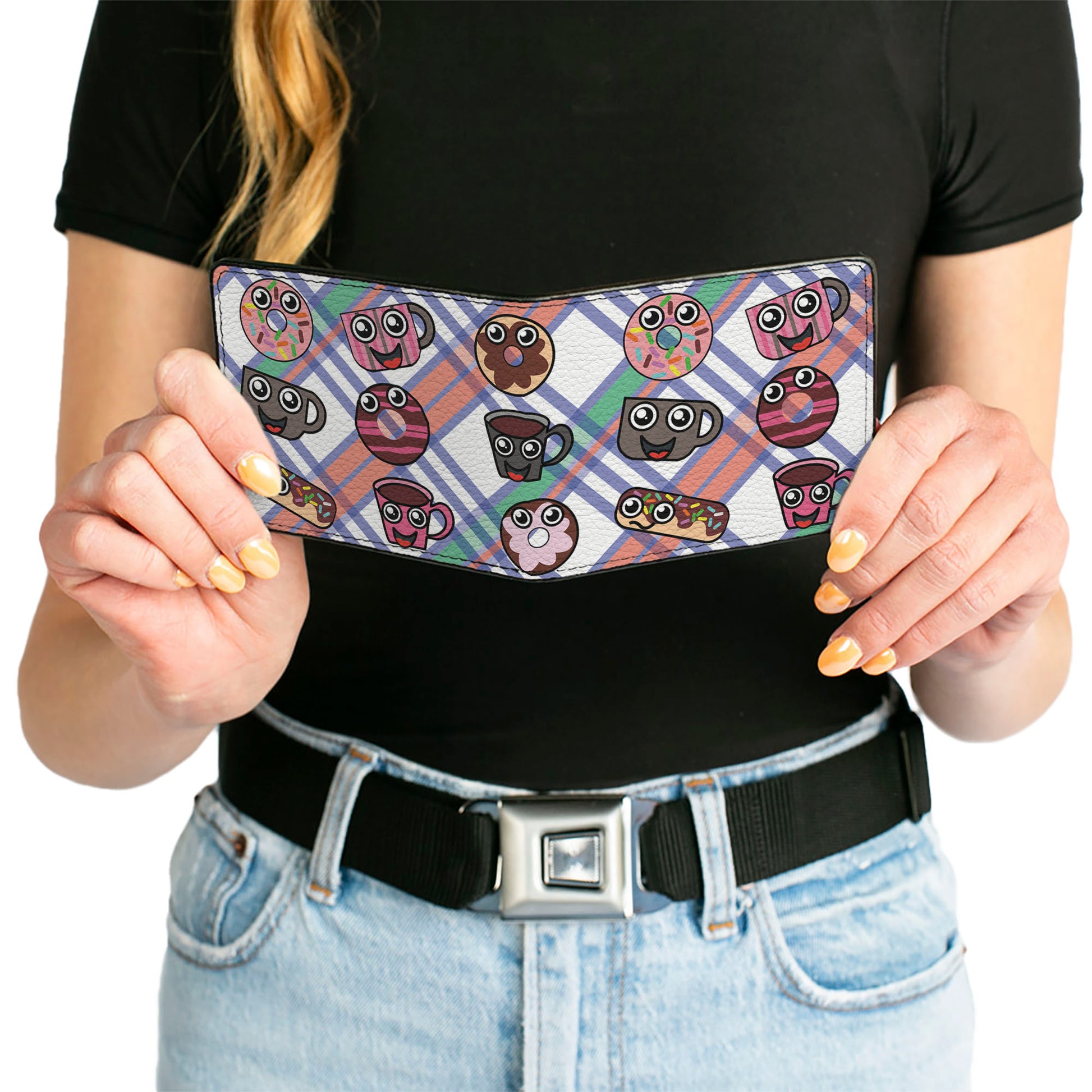 Bi-Fold Wallet - Donuts & Coffee Cartoon Bi-Fold Wallets Buckle-Down
