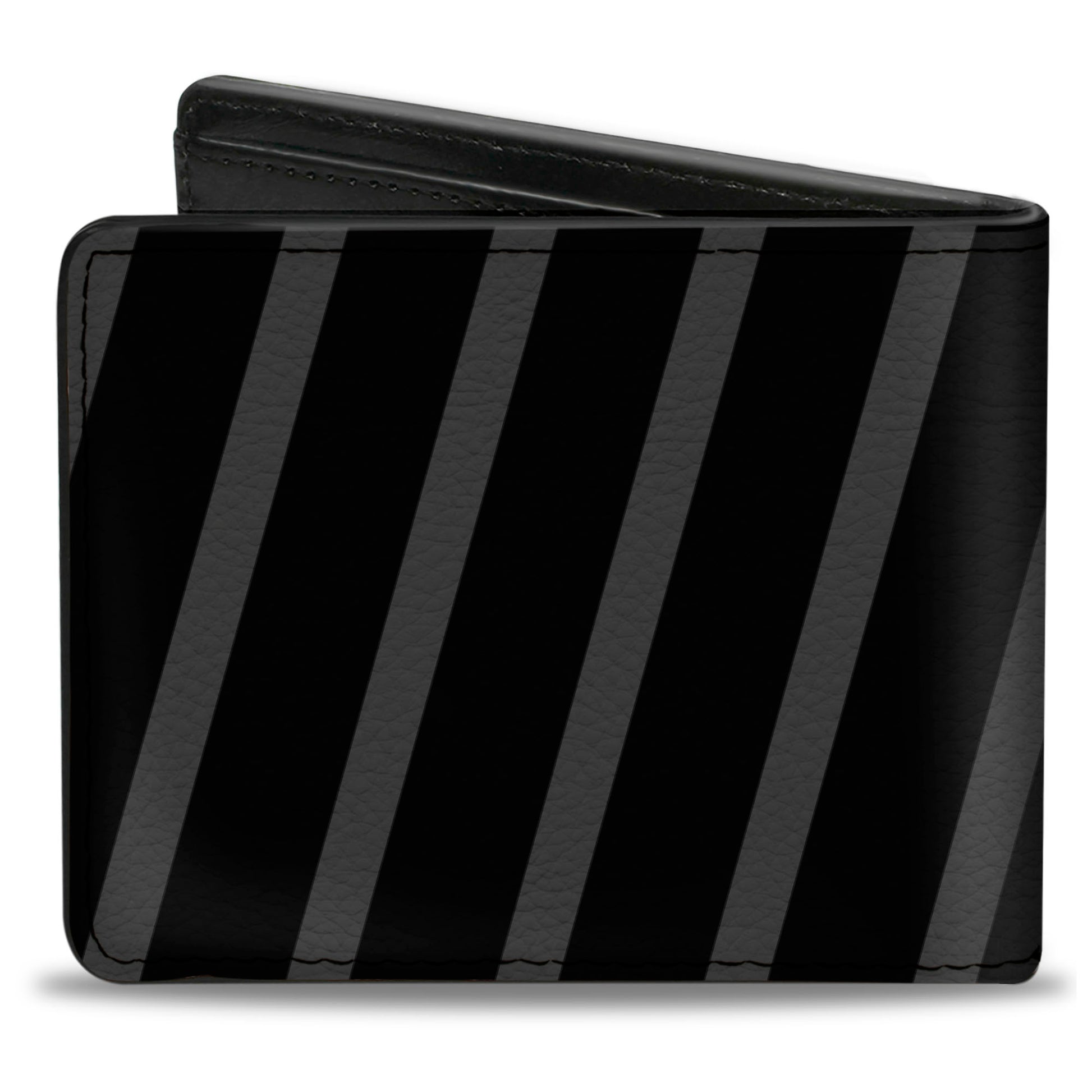Bi-Fold Wallet - Diagonal Stripes Black Gray Bi-Fold Wallets Buckle-Down