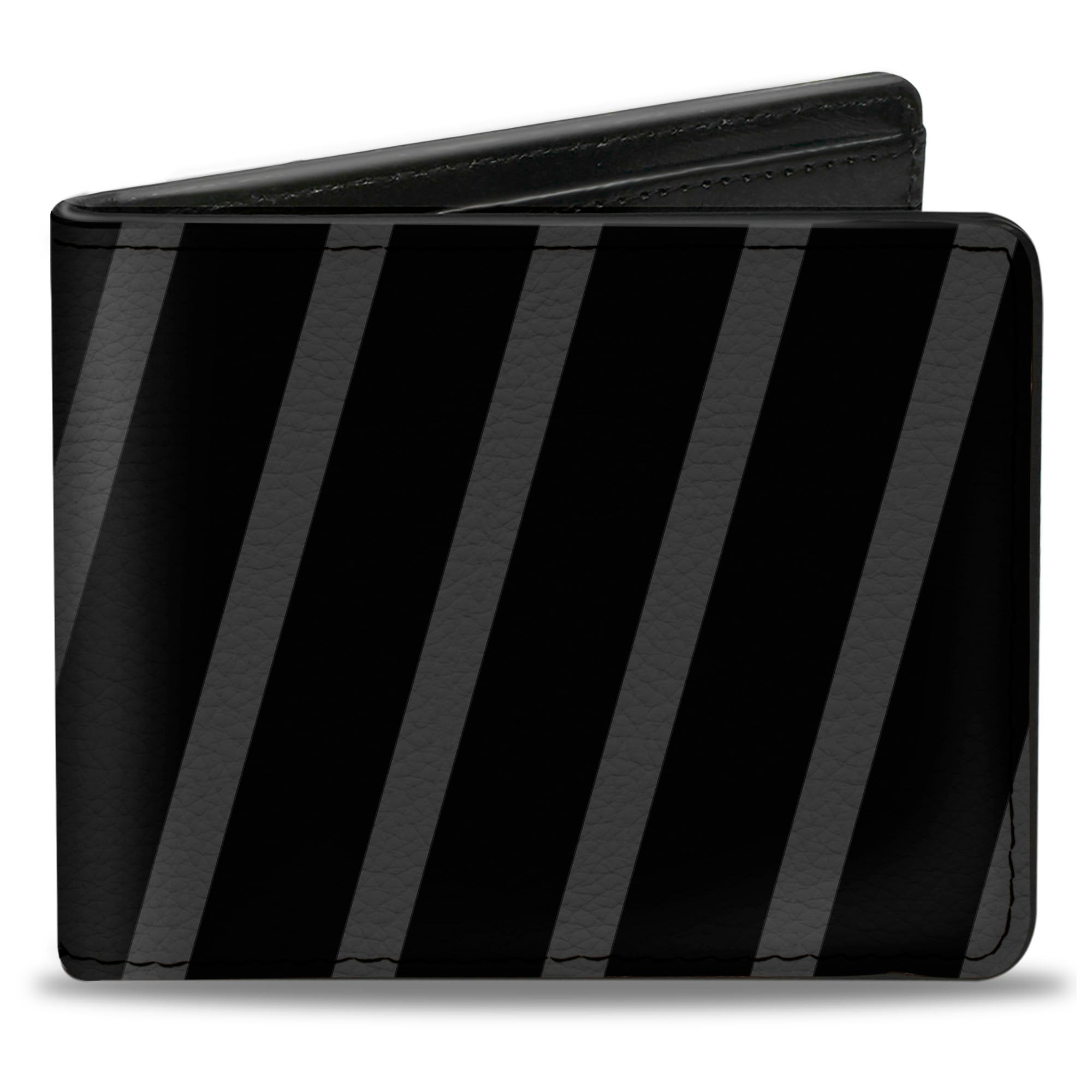 Bi-Fold Wallet - Diagonal Stripes Black Gray Bi-Fold Wallets Buckle-Down
