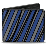 Bi-Fold Wallet - Diagonal Stripes Scribble Gray Blue Bi-Fold Wallets Buckle-Down
