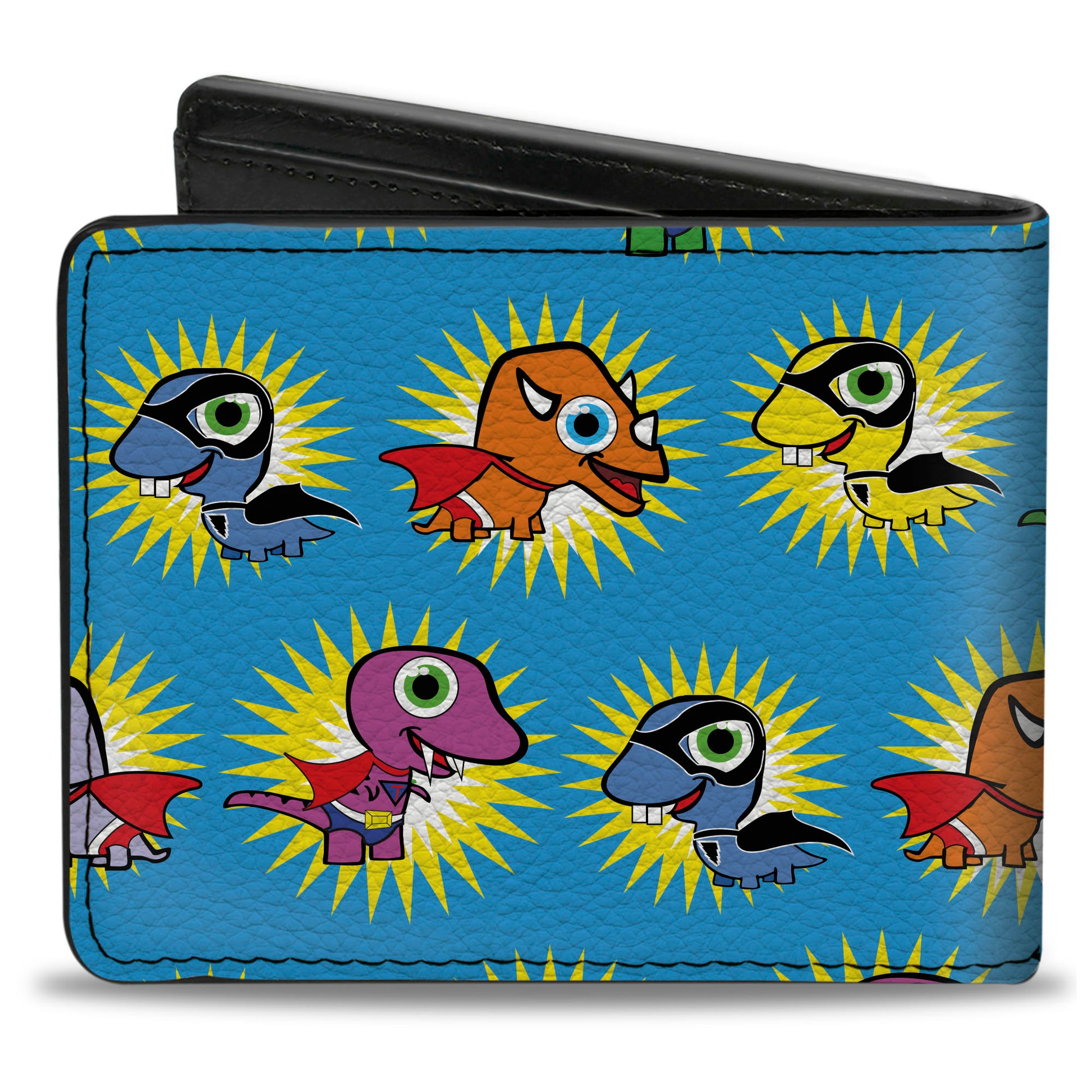 Bi-Fold Wallet - Dinosaur Superhero Baby Blue Bi-Fold Wallets Buckle-Down