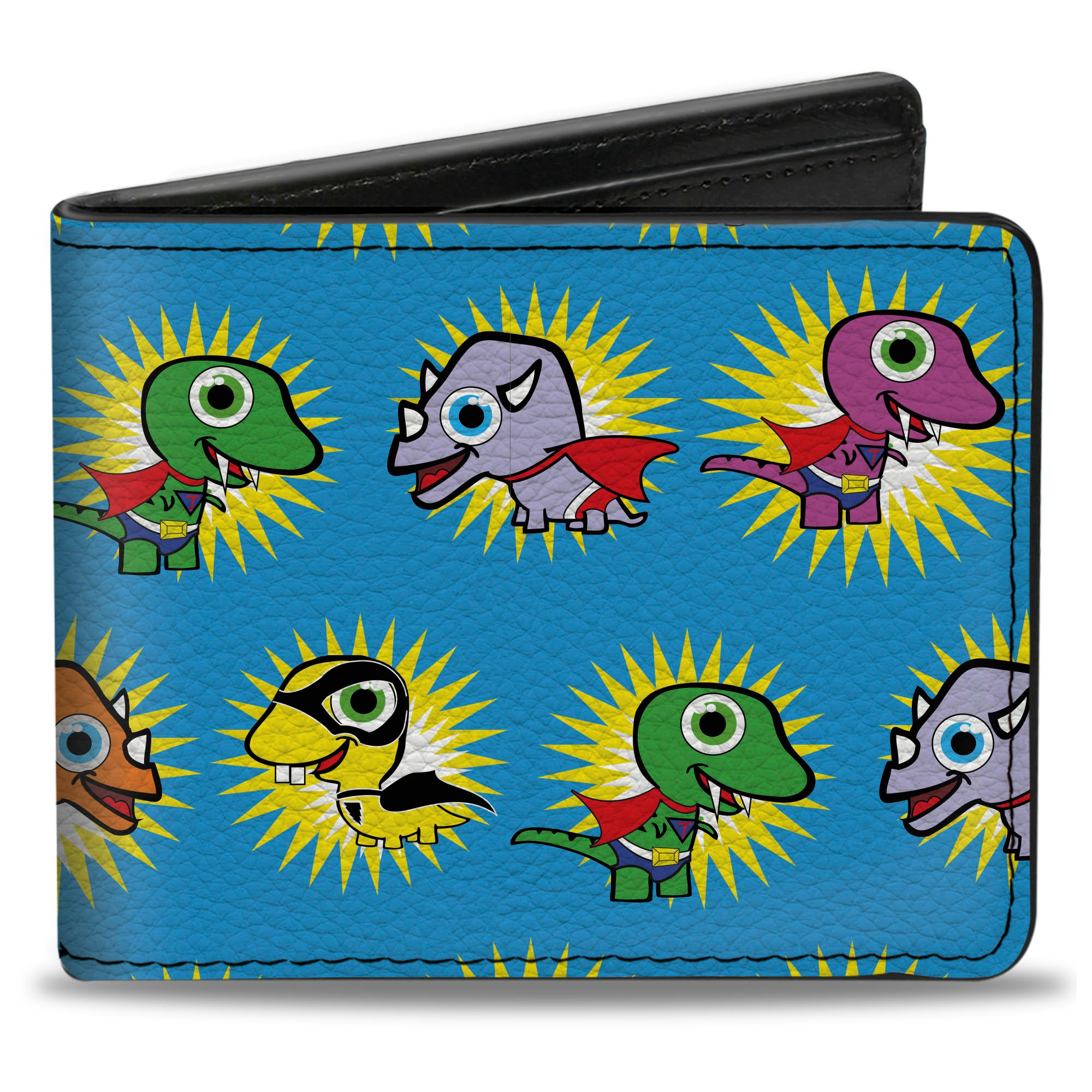 Bi-Fold Wallet - Dinosaur Superhero Baby Blue Bi-Fold Wallets Buckle-Down