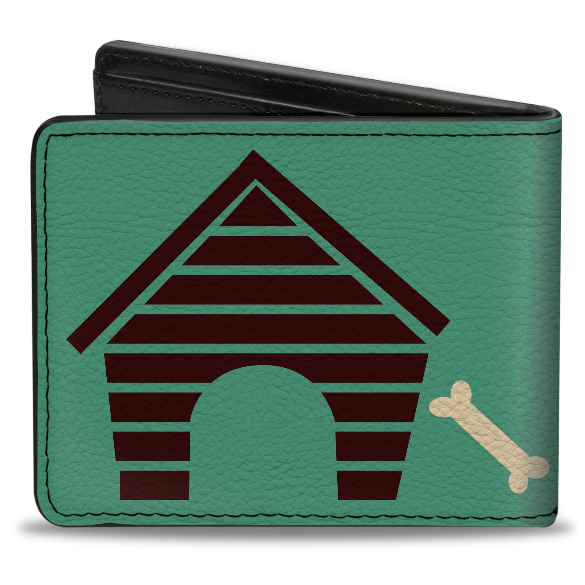 Bi-Fold Wallet - Dog House & Bone Turquoise Brown Bi-Fold Wallets Buckle-Down
