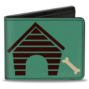 Bi-Fold Wallet - Dog House & Bone Turquoise Brown Bi-Fold Wallets Buckle-Down