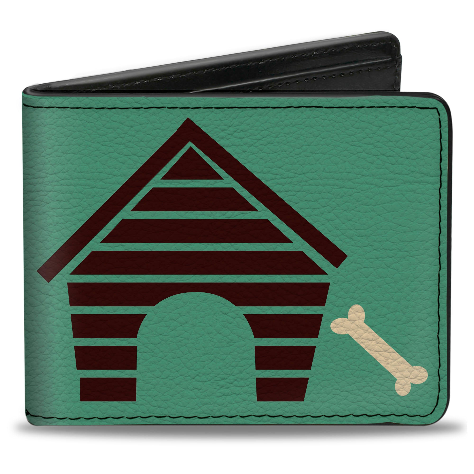 Bi-Fold Wallet - Dog House & Bone Turquoise Brown Bi-Fold Wallets Buckle-Down