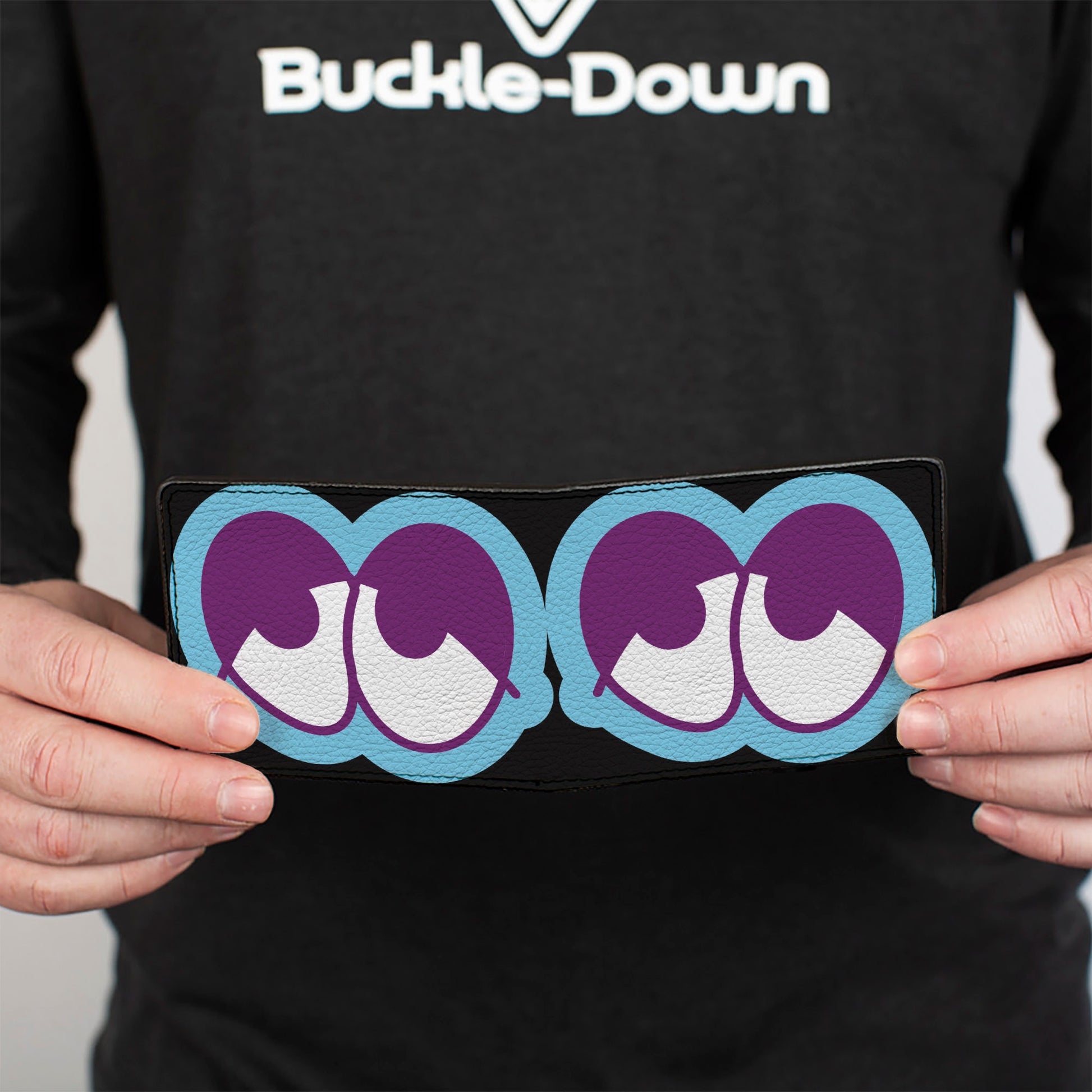 Bi-Fold Wallet - Dopey Eyes Black Baby Blue Purple Bi-Fold Wallets Buckle-Down