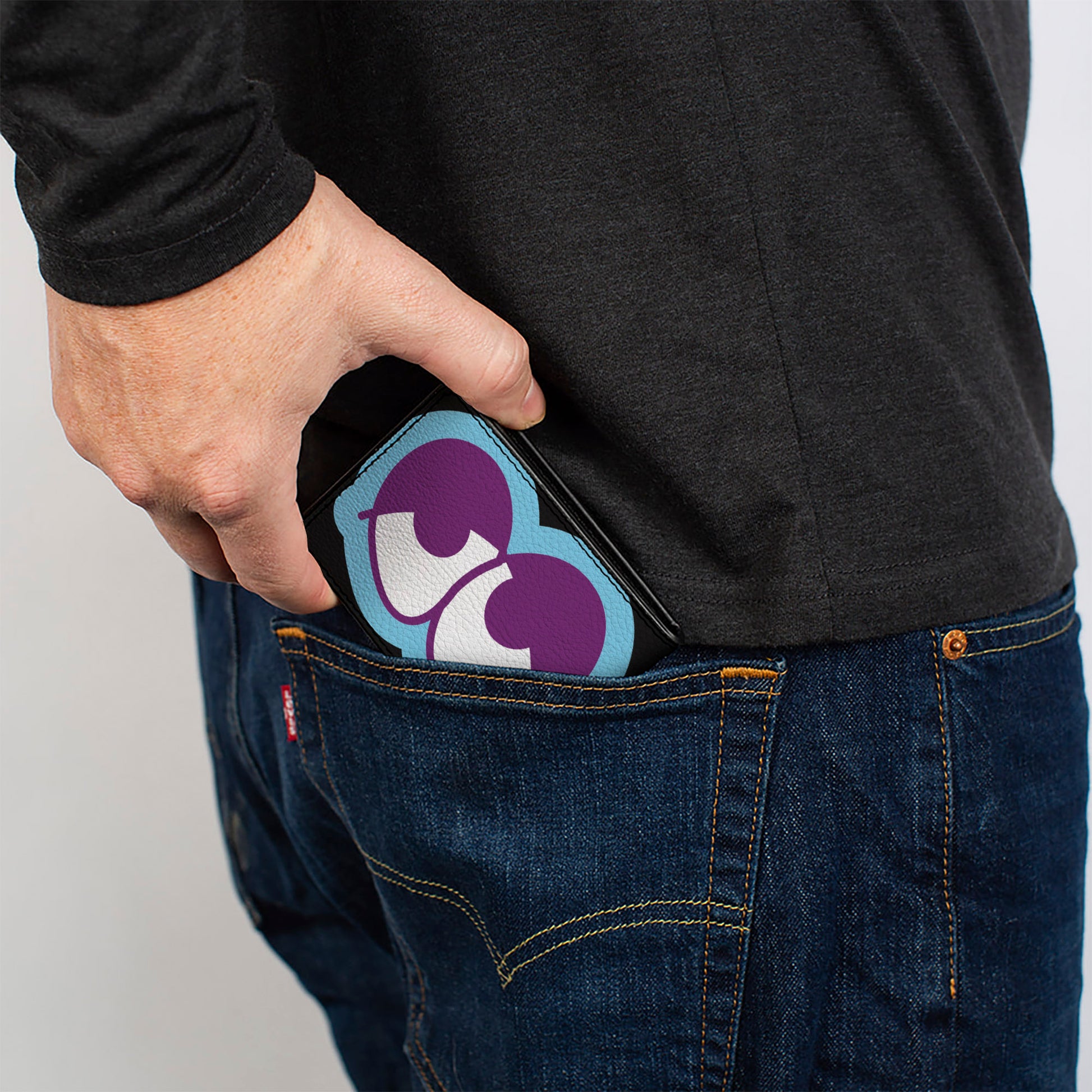 Bi-Fold Wallet - Dopey Eyes Black Baby Blue Purple Bi-Fold Wallets Buckle-Down