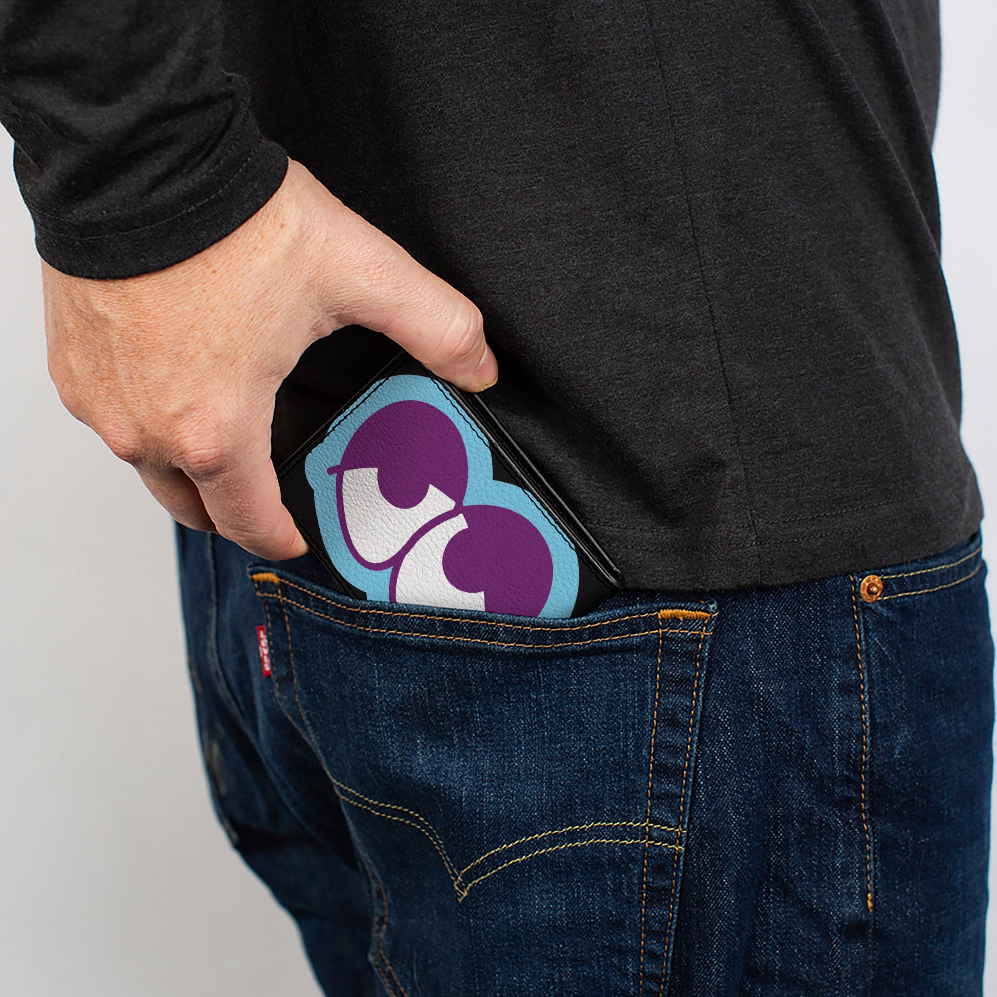 Bi-Fold Wallet - Dopey Eyes Black Baby Blue Purple Bi-Fold Wallets Buckle-Down
