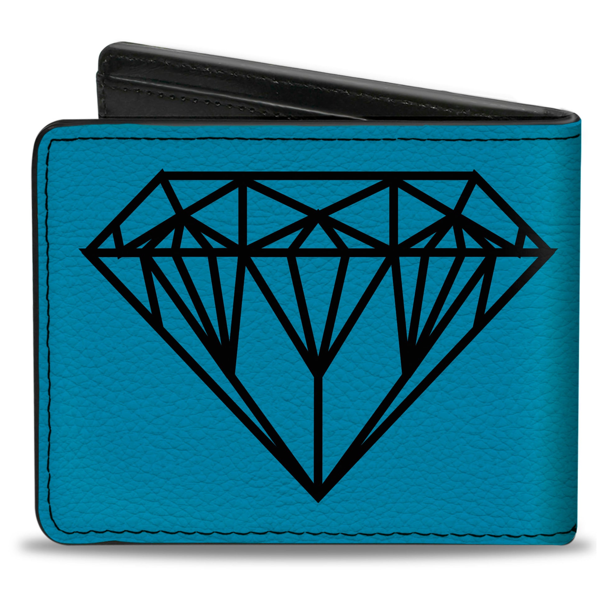 Bi-Fold Wallet - Diamond Sketch Turquoise Black Bi-Fold Wallets Buckle-Down