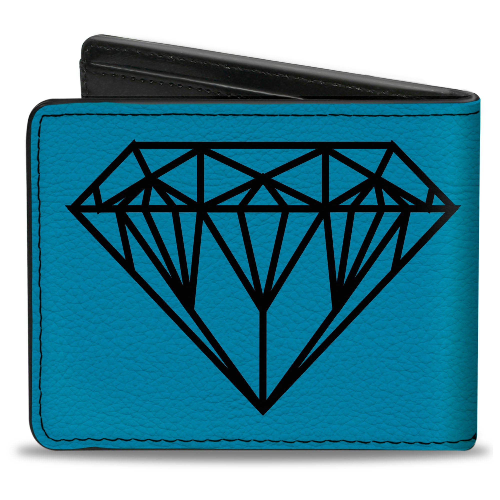 Bi-Fold Wallet - Diamond Sketch Turquoise Black Bi-Fold Wallets Buckle-Down
