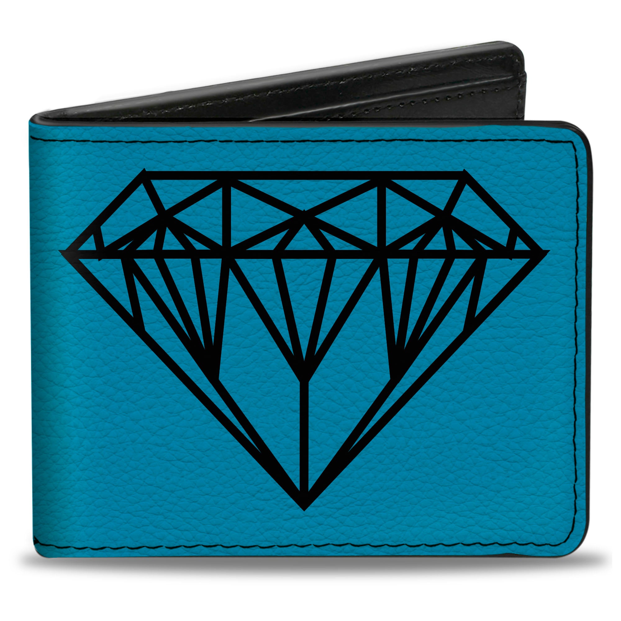Bi-Fold Wallet - Diamond Sketch Turquoise Black Bi-Fold Wallets Buckle-Down