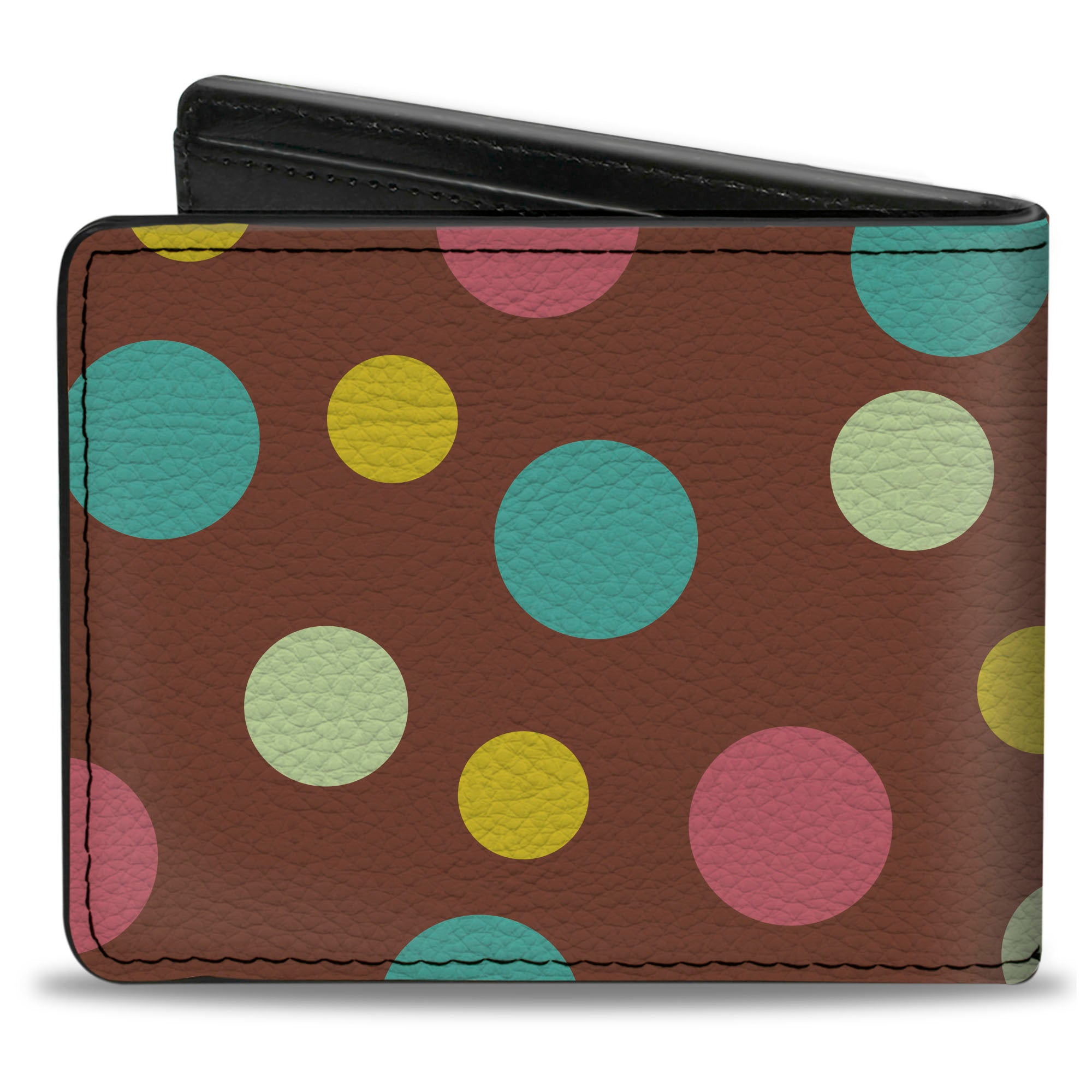 Bi-Fold Wallet - Dots Brown Multi Pastel Bi-Fold Wallets Buckle-Down