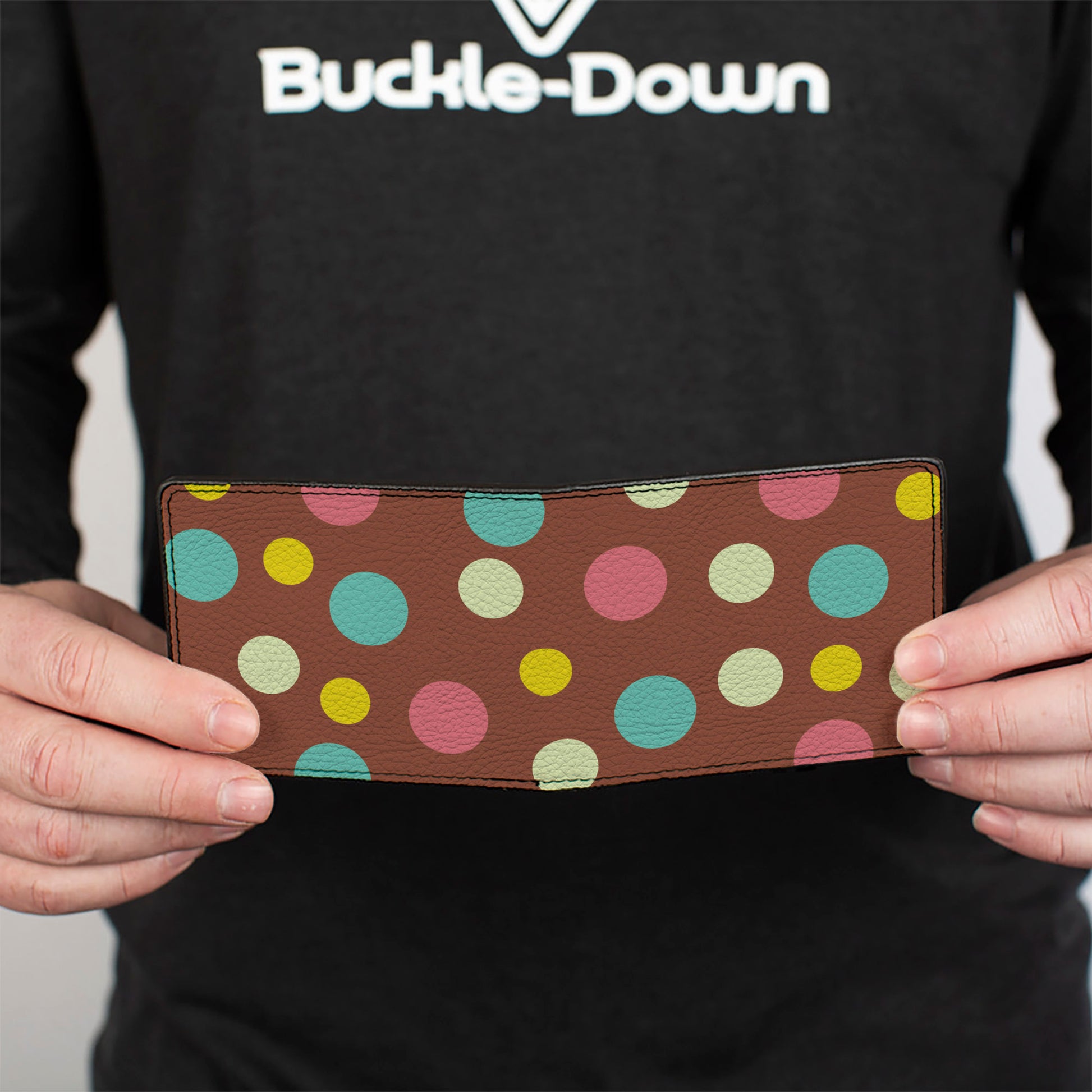 Bi-Fold Wallet - Dots Brown Multi Pastel Bi-Fold Wallets Buckle-Down