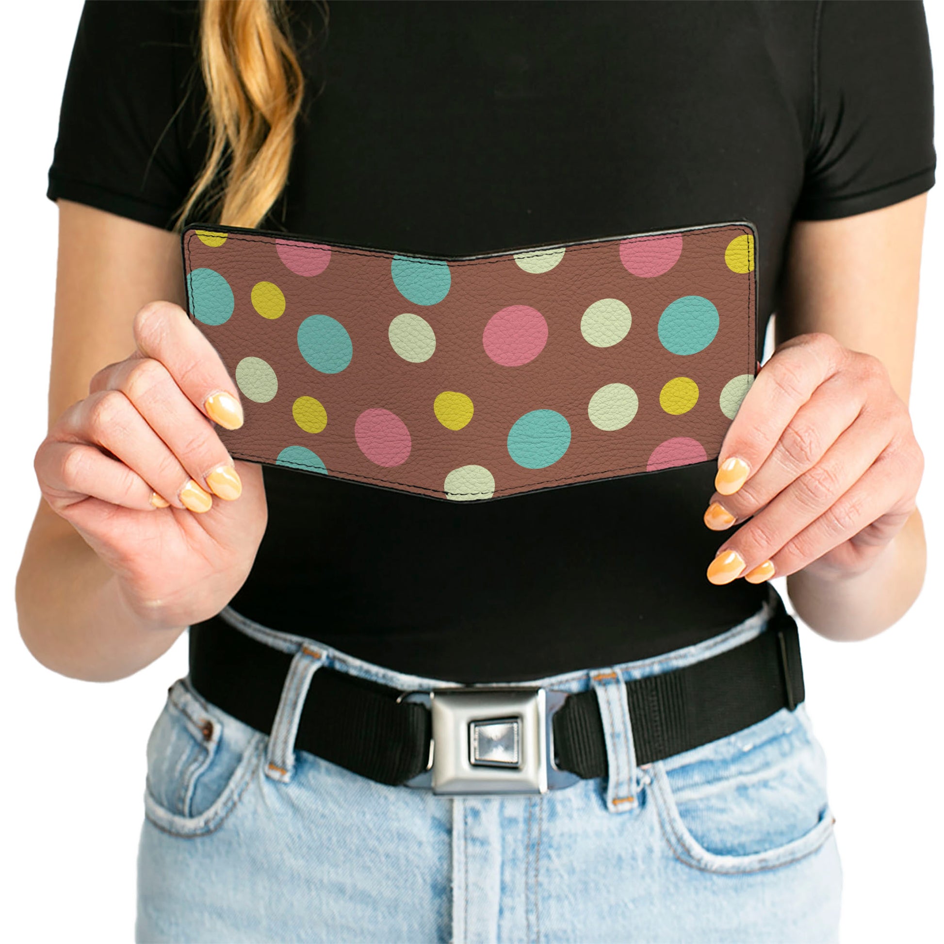 Bi-Fold Wallet - Dots Brown Multi Pastel Bi-Fold Wallets Buckle-Down