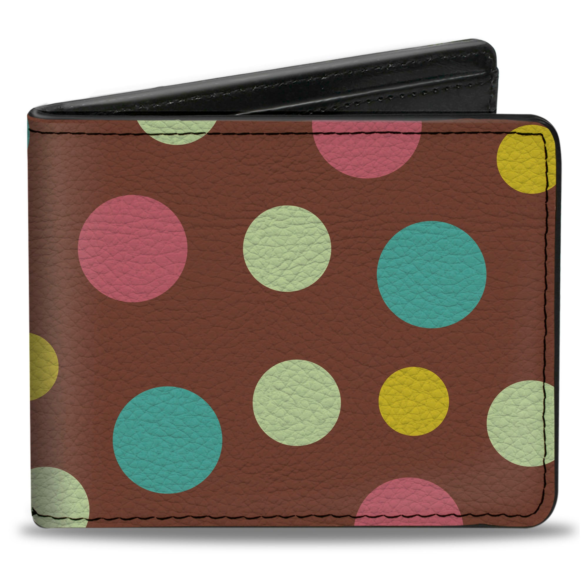 Bi-Fold Wallet - Dots Brown Multi Pastel Bi-Fold Wallets Buckle-Down