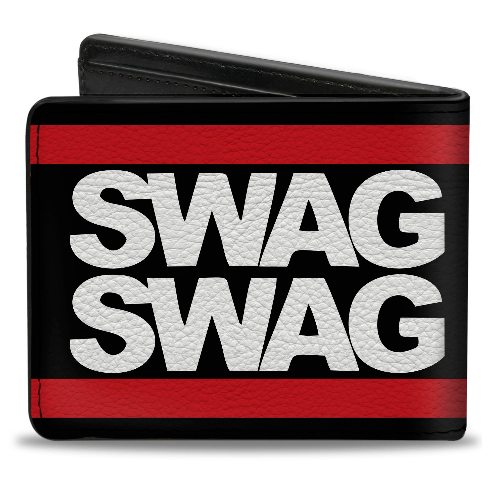 Bi-Fold Wallet - Double SWAG Black White Red Stripe Bi-Fold Wallets Buckle-Down