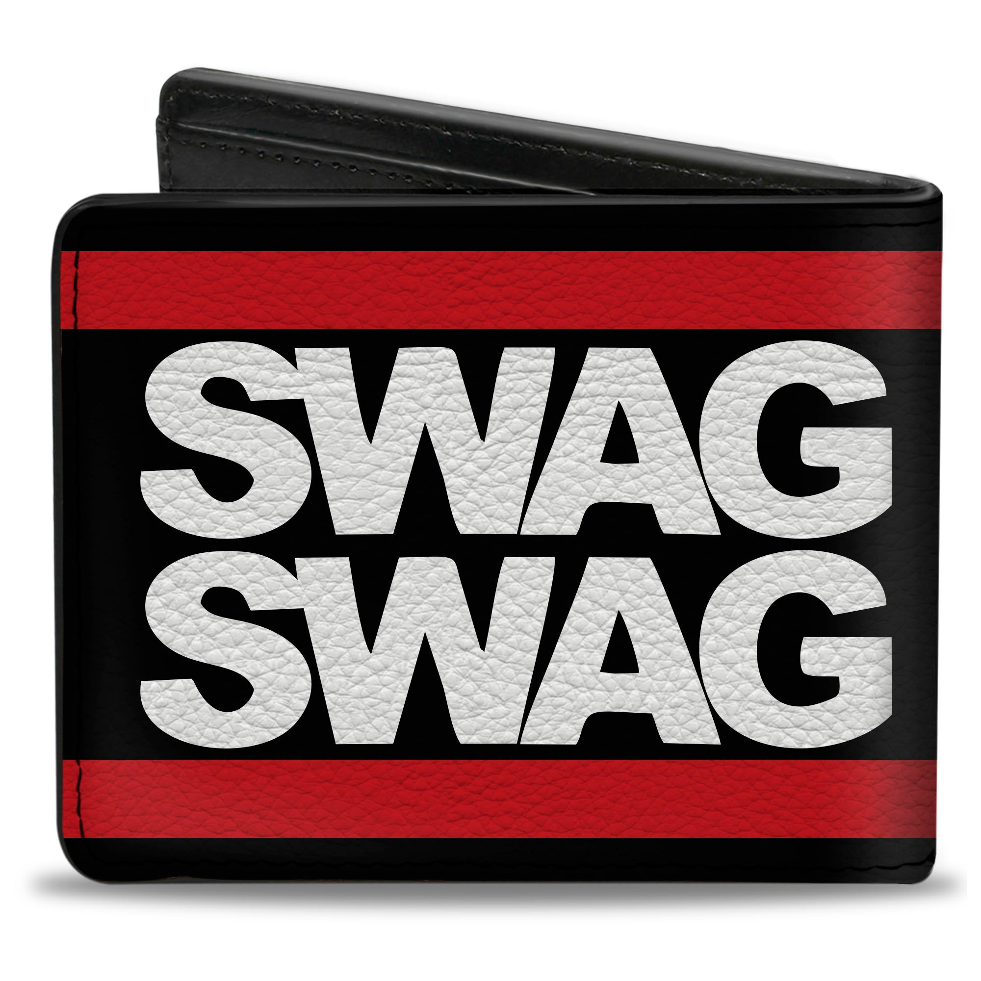 Bi-Fold Wallet - Double SWAG Black White Red Stripe Bi-Fold Wallets Buckle-Down