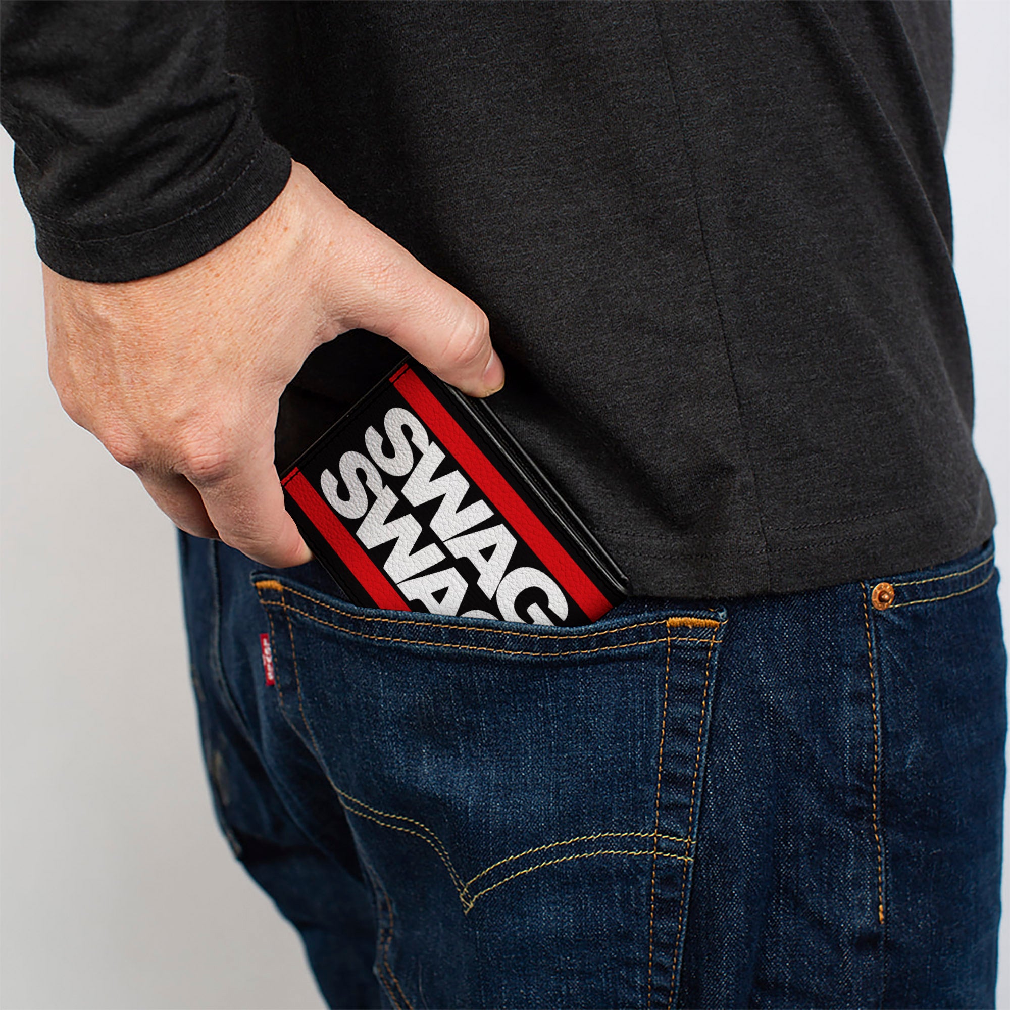 Bi-Fold Wallet - Double SWAG Black White Red Stripe Bi-Fold Wallets Buckle-Down