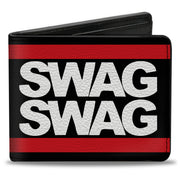 Bi-Fold Wallet - Double SWAG Black White Red Stripe Bi-Fold Wallets Buckle-Down
