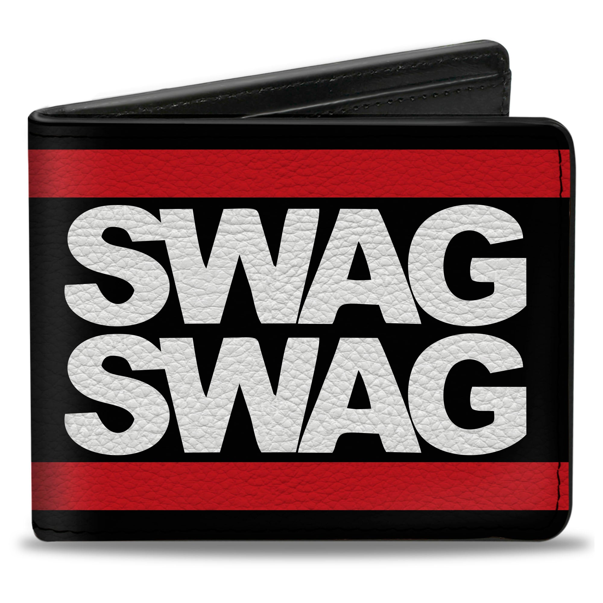 Bi-Fold Wallet - Double SWAG Black White Red Stripe Bi-Fold Wallets Buckle-Down