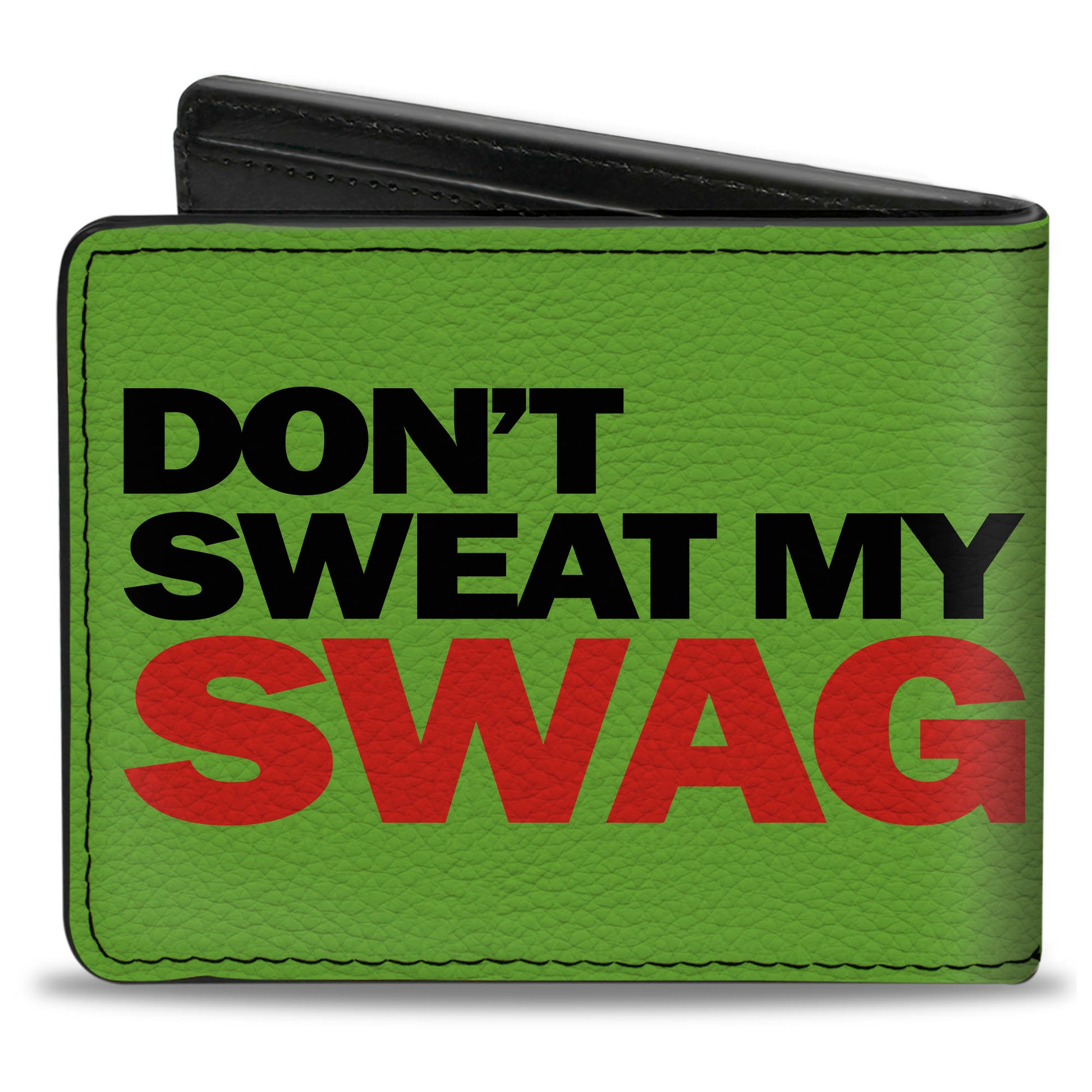 Bi-Fold Wallet - DON'T SWEAT MY SWAG Neon Green Black Red Bi-Fold Wallets Buckle-Down