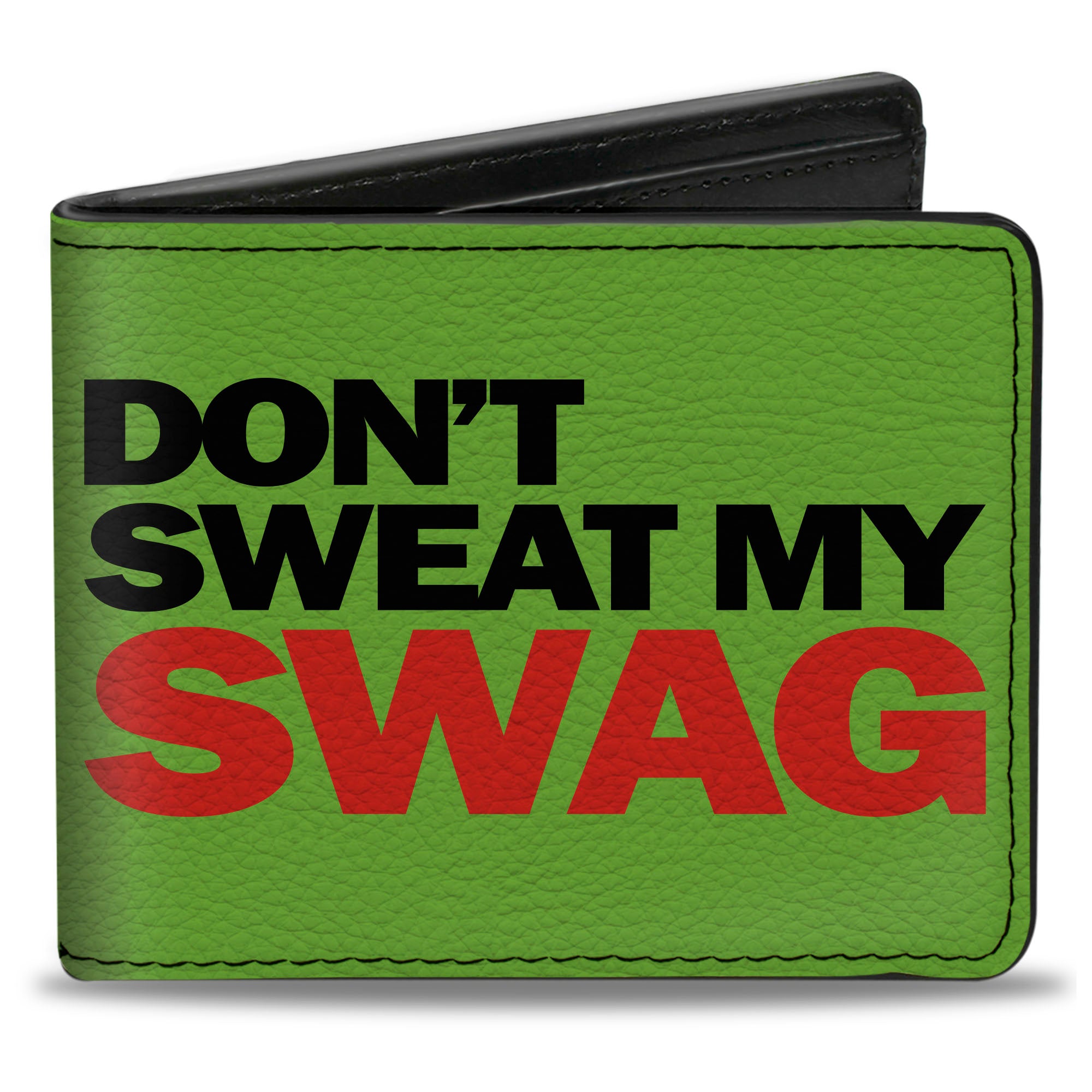 Bi-Fold Wallet - DON'T SWEAT MY SWAG Neon Green Black Red Bi-Fold Wallets Buckle-Down
