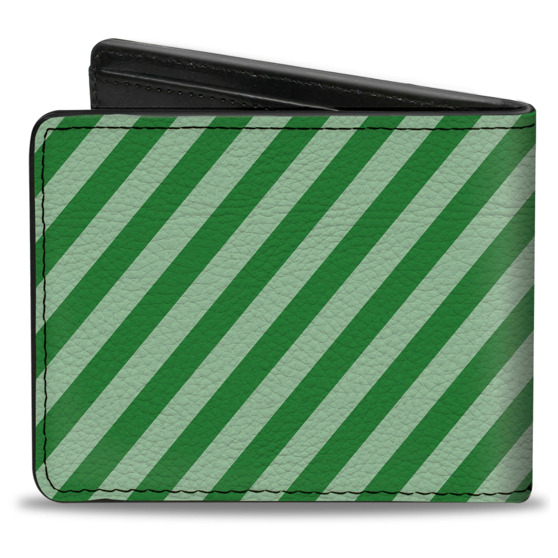 Bi-Fold Wallet - Diagonal Stripes Pastel Greens Bi-Fold Wallets Buckle-Down