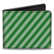 Bi-Fold Wallet - Diagonal Stripes Pastel Greens Bi-Fold Wallets Buckle-Down