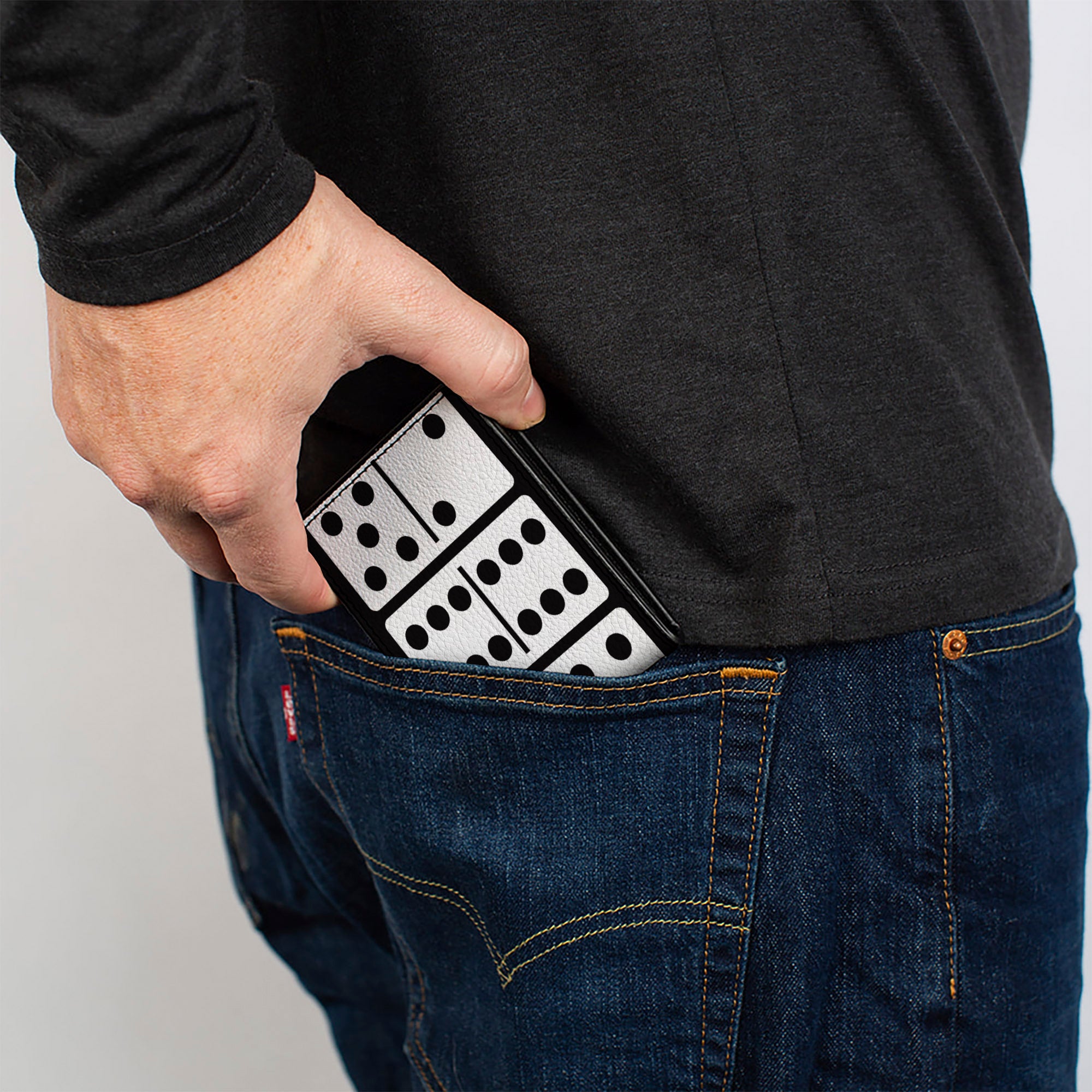 Bi-Fold Wallet - Dominoes Black White Black Bi-Fold Wallets Buckle-Down