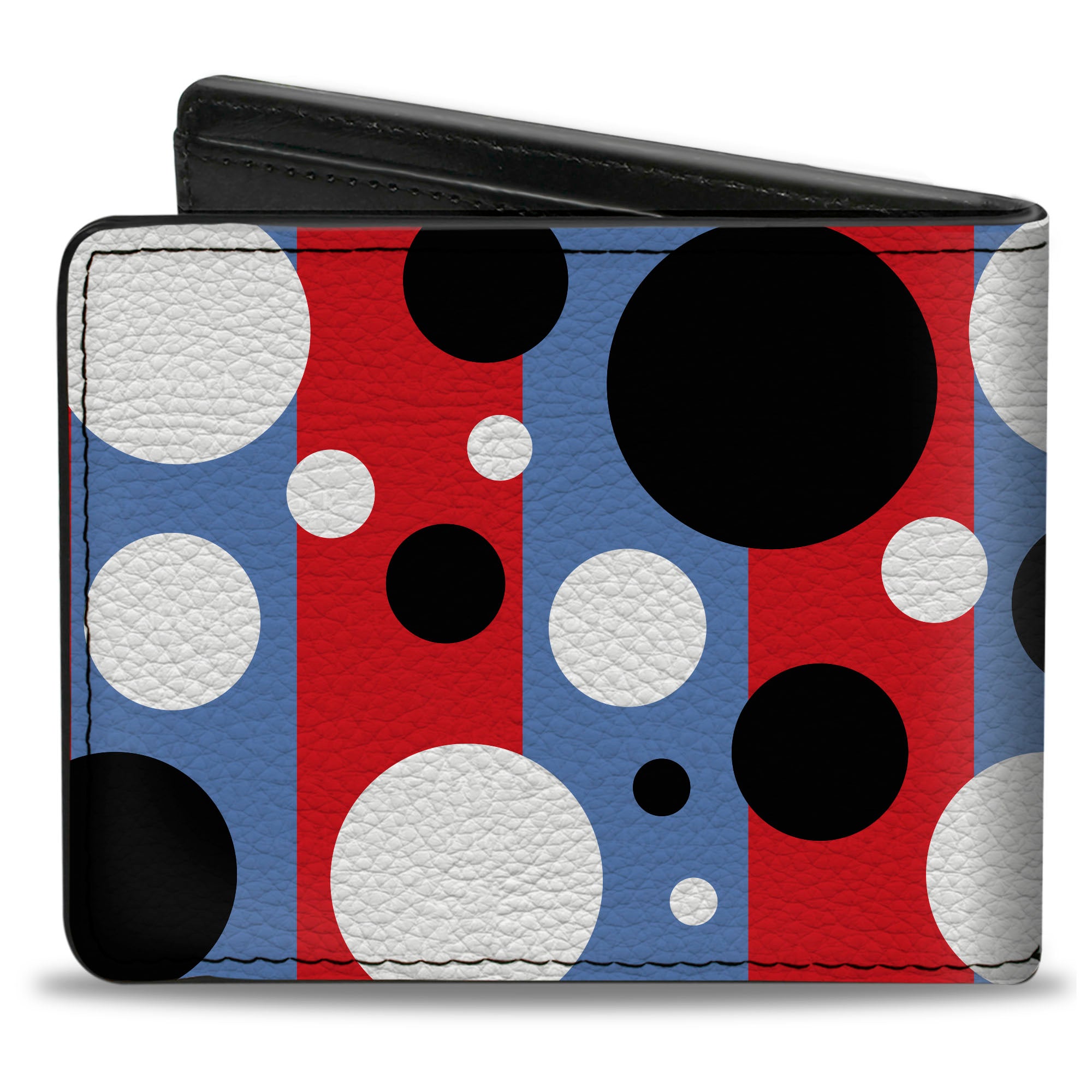 Bi-Fold Wallet - Dot Blocks Blue Red Black White Bi-Fold Wallets Buckle-Down