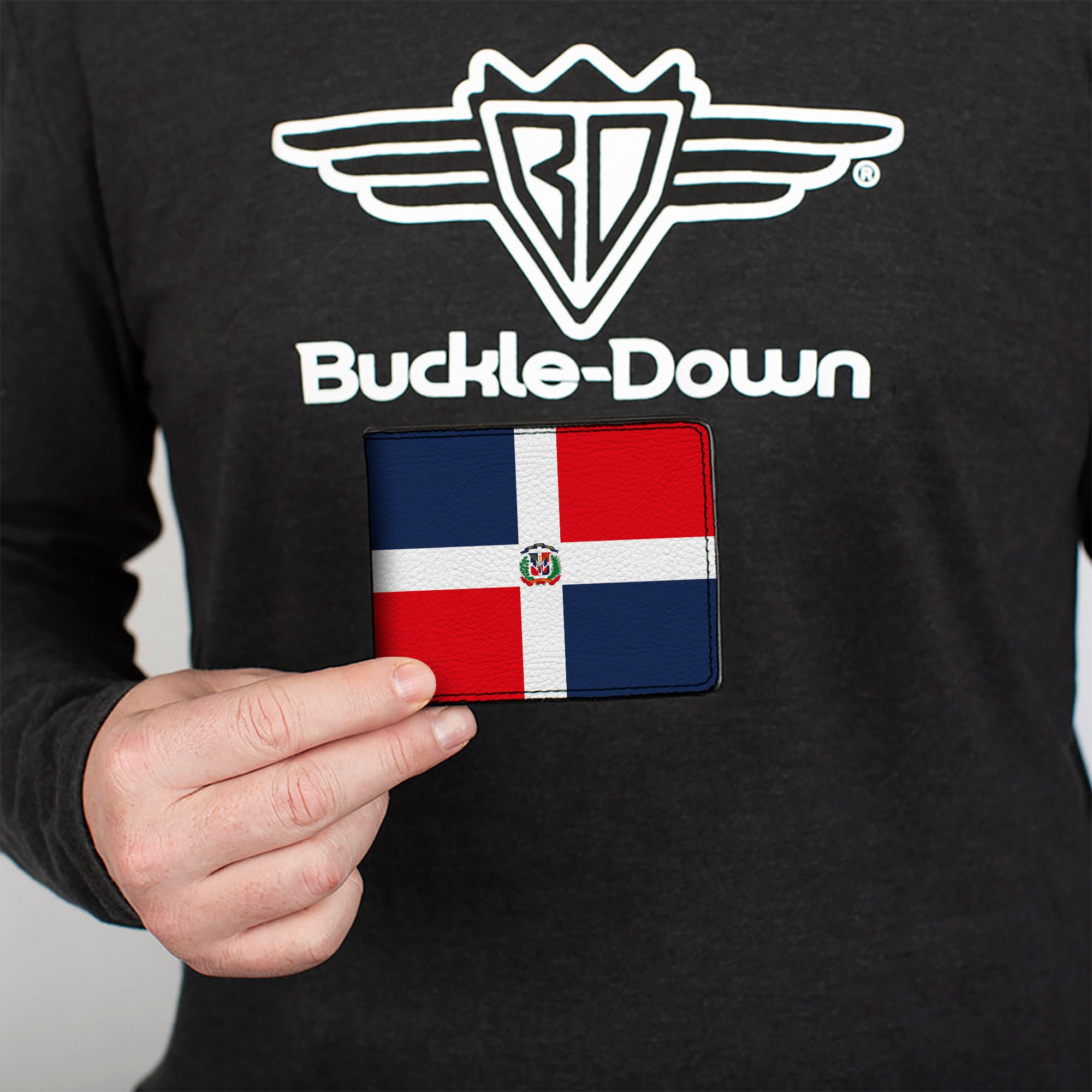 Bi-Fold Wallet - Dominican Republic Flags Black Blocks Bi-Fold Wallets Buckle-Down