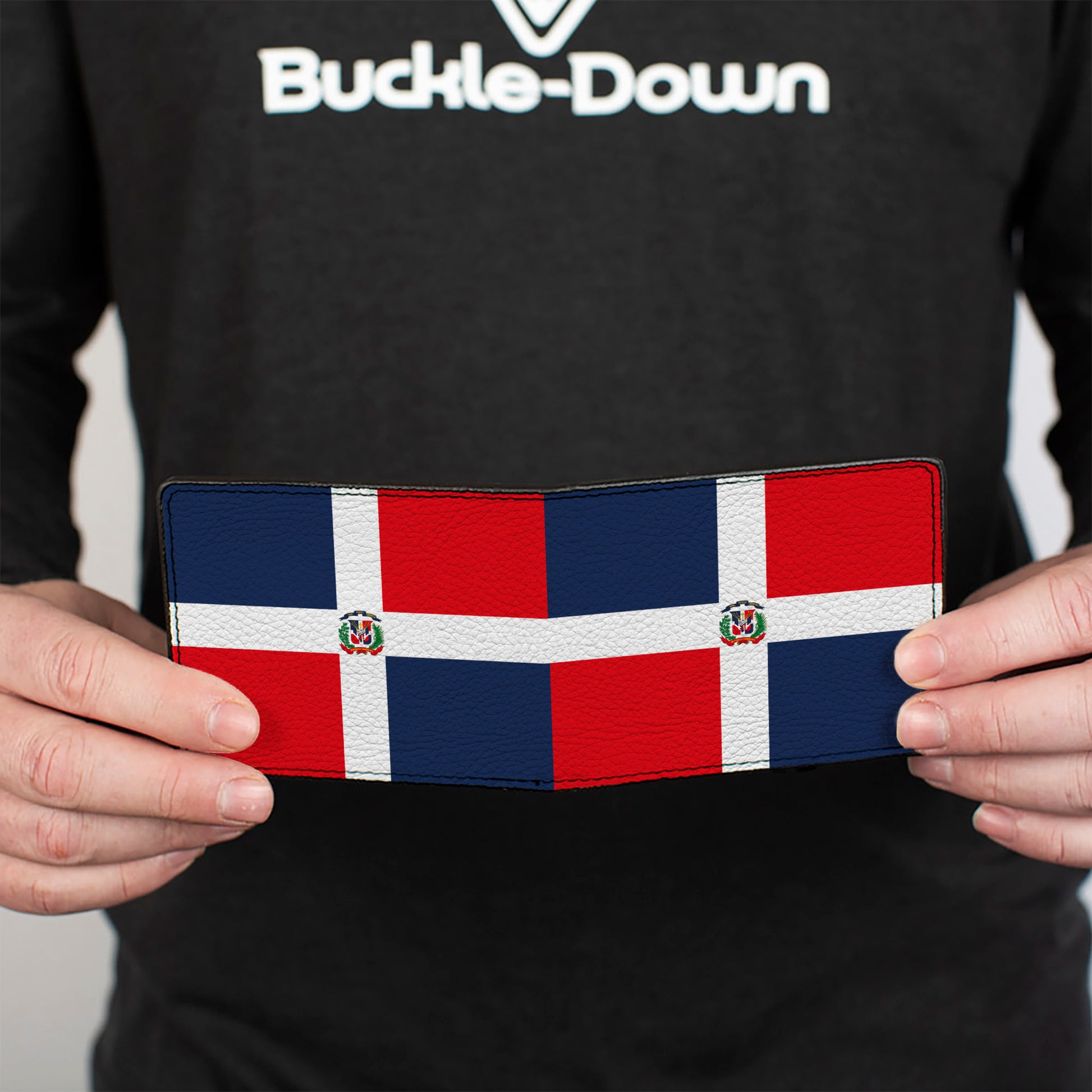 Bi-Fold Wallet - Dominican Republic Flags Black Blocks Bi-Fold Wallets Buckle-Down