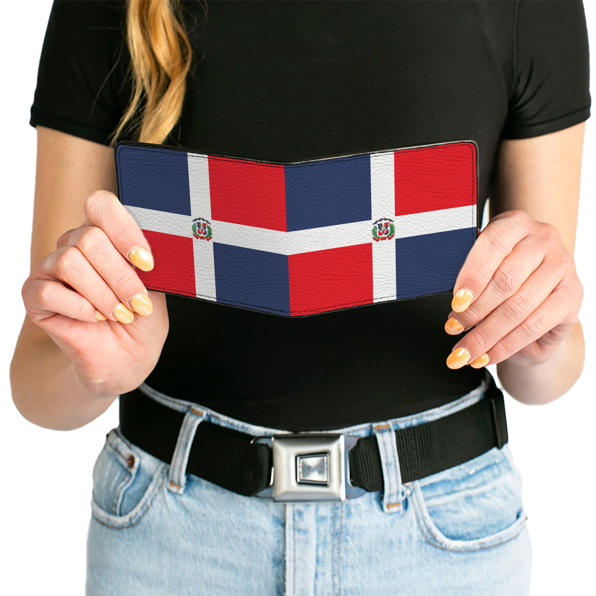 Bi-Fold Wallet - Dominican Republic Flags Black Blocks Bi-Fold Wallets Buckle-Down