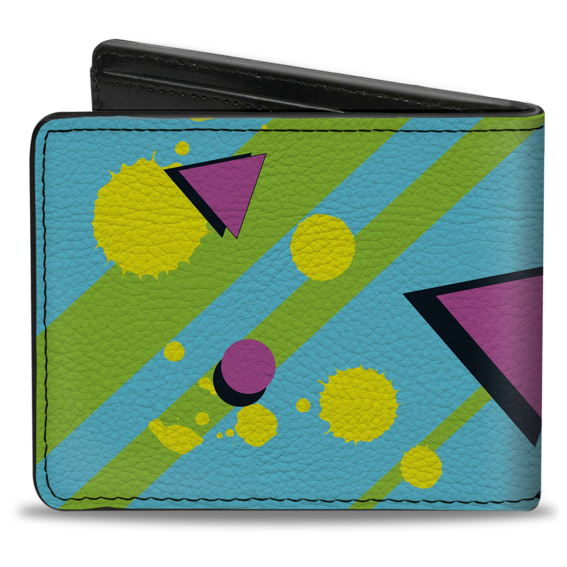 Bi-Fold Wallet - Eighties Party Blue Yellow Pink Bi-Fold Wallets Buckle-Down