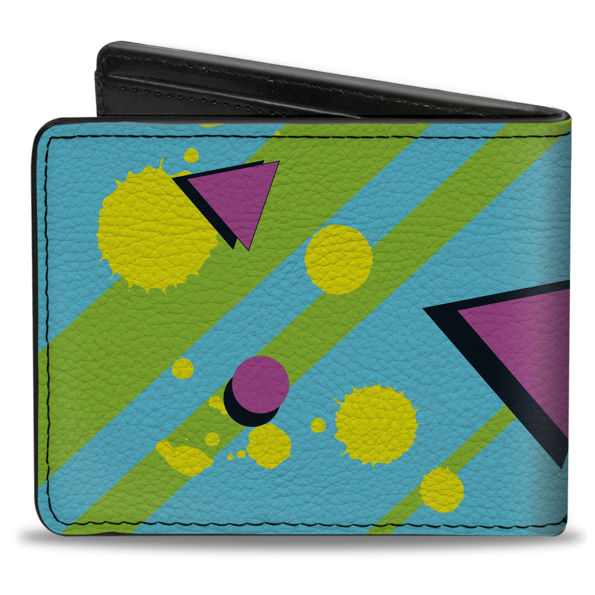 Bi-Fold Wallet - Eighties Party Blue Yellow Pink Bi-Fold Wallets Buckle-Down