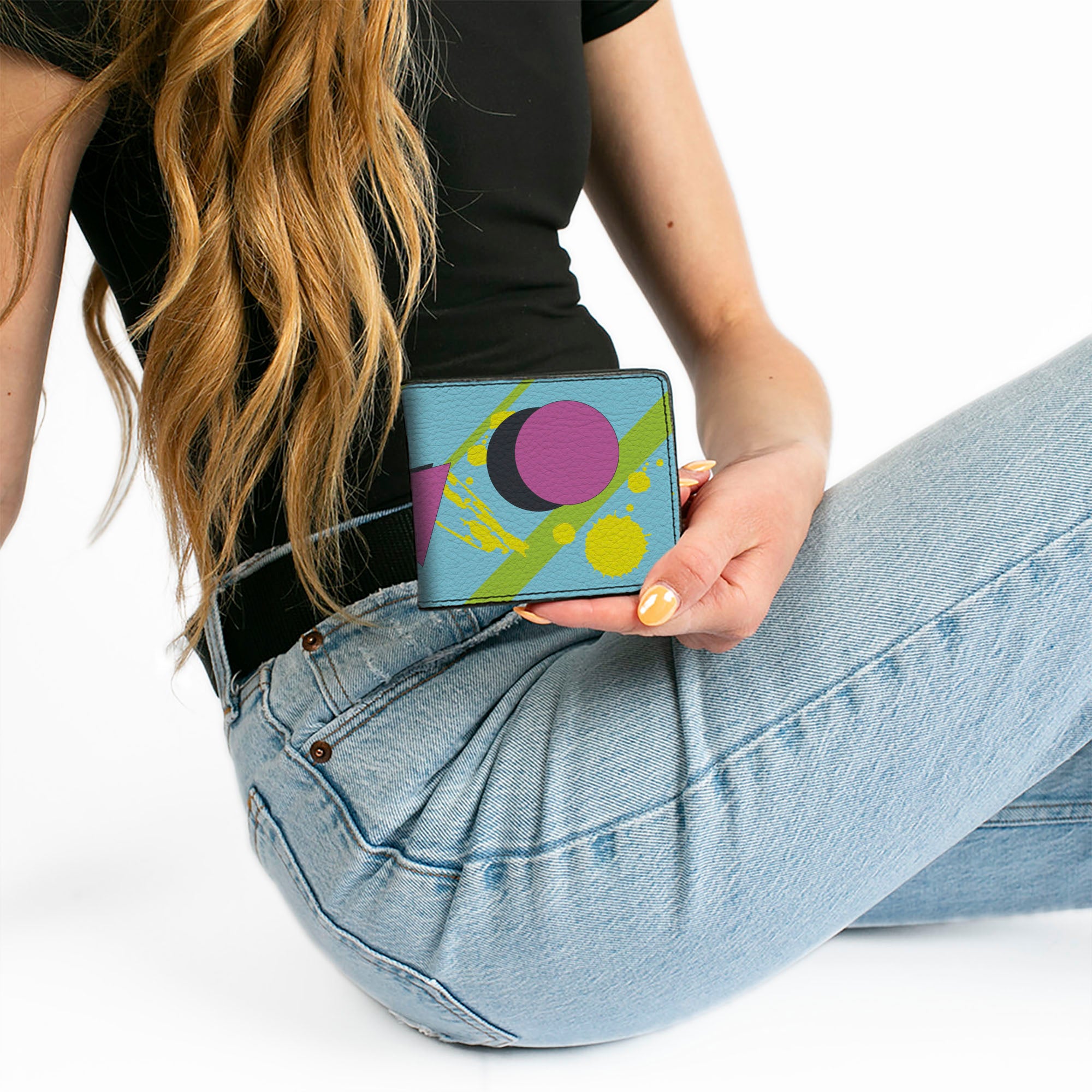 Bi-Fold Wallet - Eighties Party Blue Yellow Pink Bi-Fold Wallets Buckle-Down