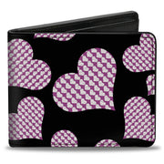 Bi-Fold Wallet - Eighties Hearts Black Fuchsia White Bi-Fold Wallets Buckle-Down