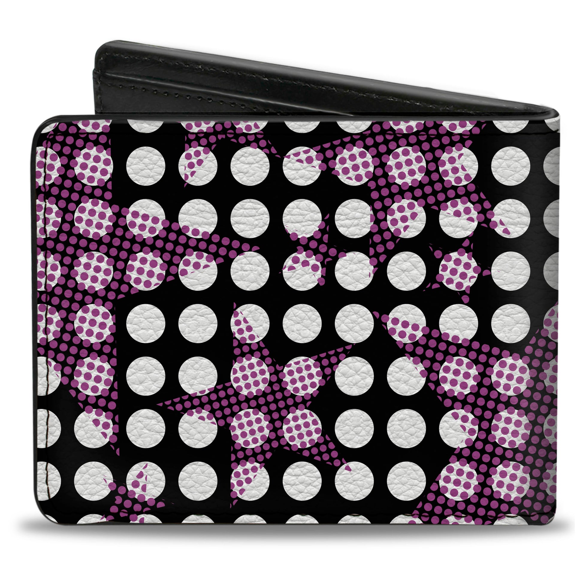Bi-Fold Wallet - Eighties Stars1 Black White Fuchsia Bi-Fold Wallets Buckle-Down