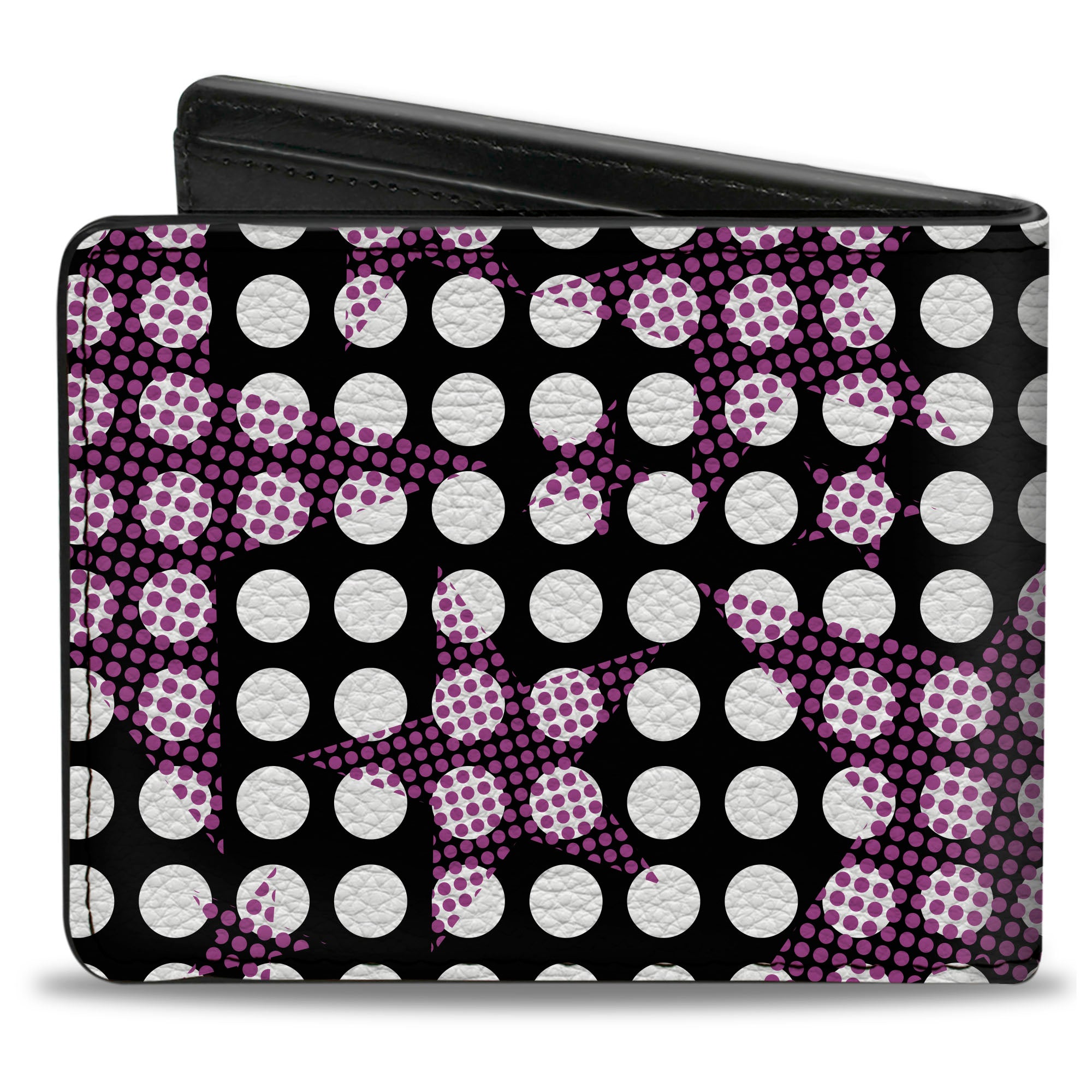 Bi-Fold Wallet - Eighties Stars1 Black White Fuchsia Bi-Fold Wallets Buckle-Down