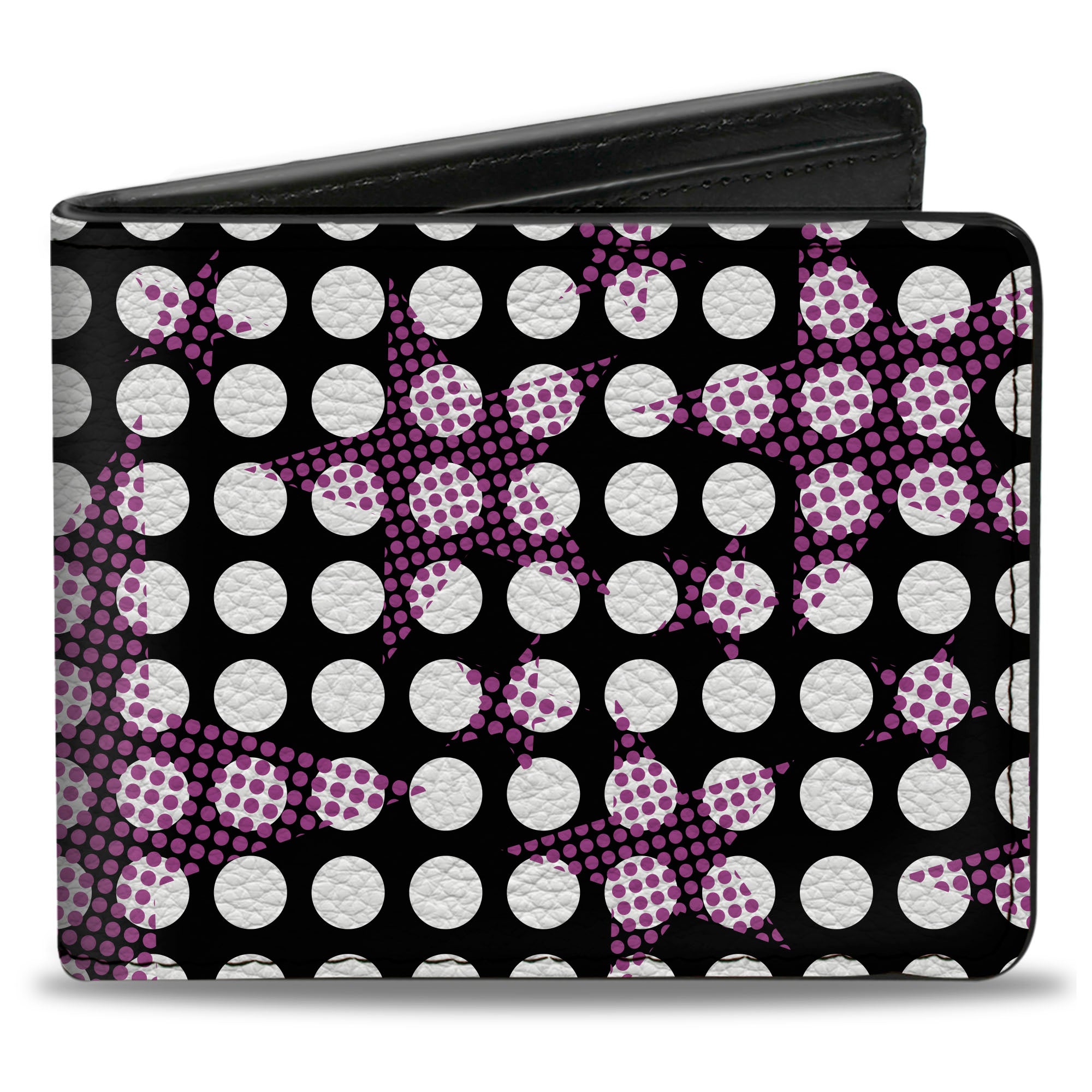 Bi-Fold Wallet - Eighties Stars1 Black White Fuchsia Bi-Fold Wallets Buckle-Down