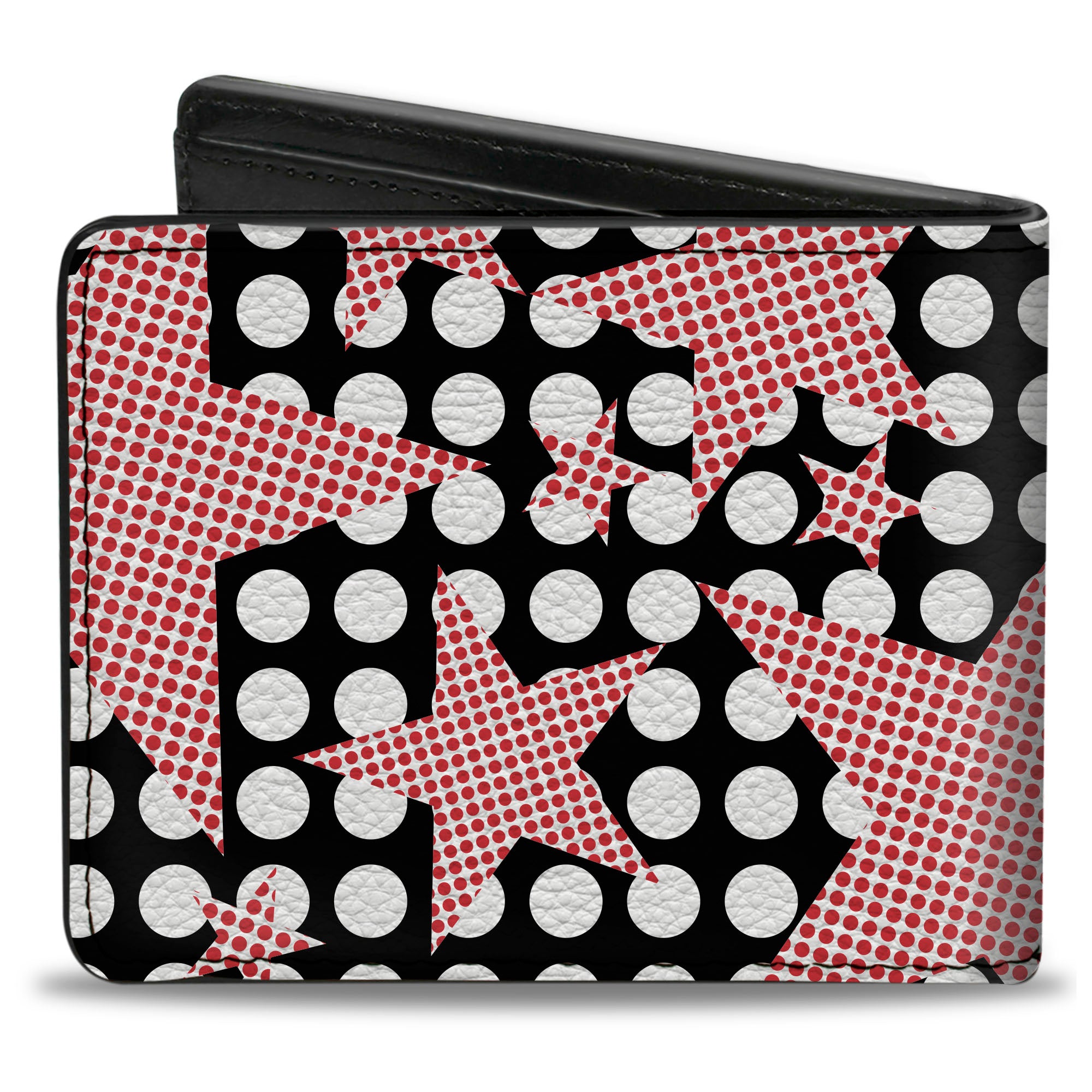 Bi-Fold Wallet - Eighties Stars2 Black White Red Bi-Fold Wallets Buckle-Down